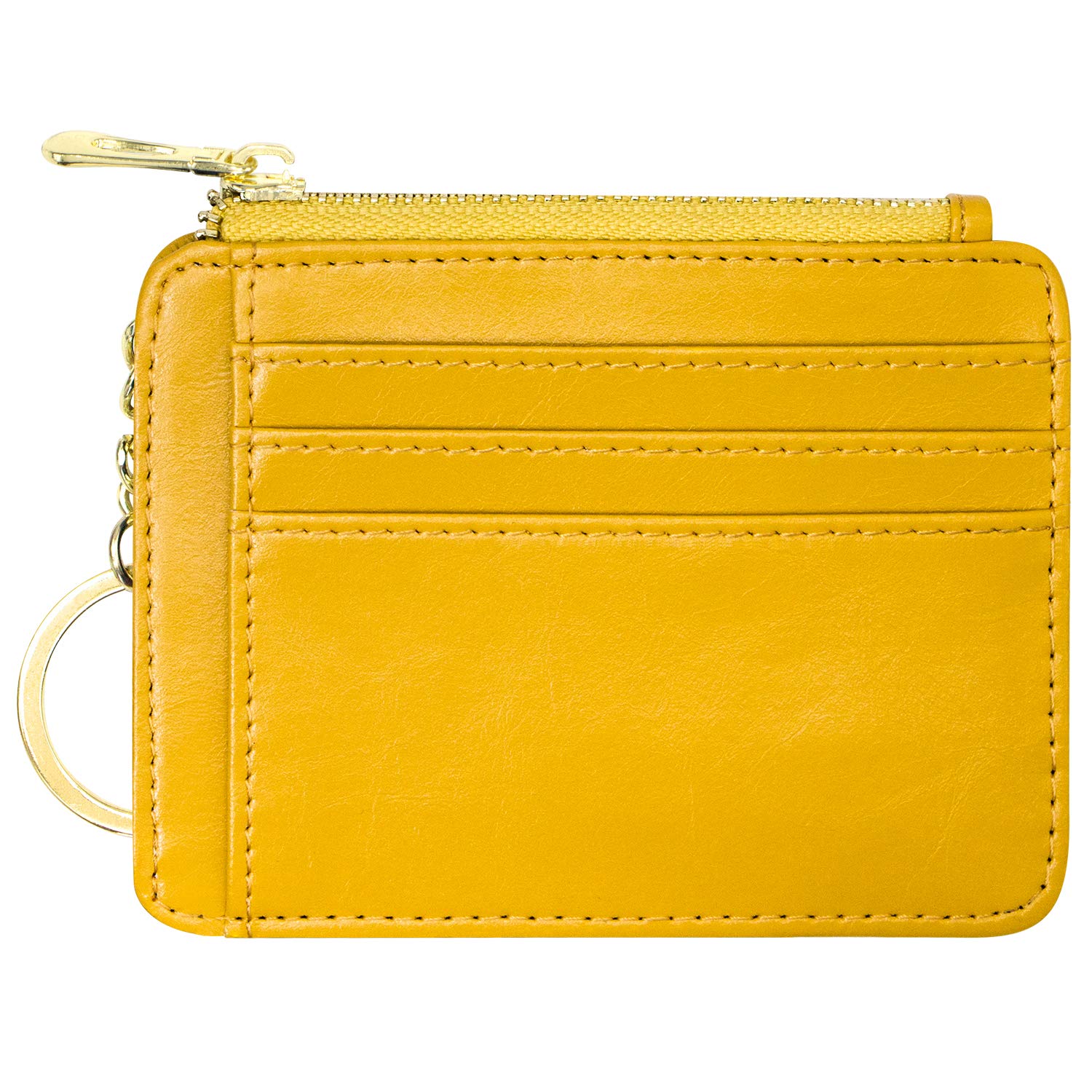 Slim RFID Blocking Credit Card Holder Wallet for Women - Minimalist Leather Card Case with 12 Card Slots - Perfect for Travel, Shopping & Everyday Use (Yellow)