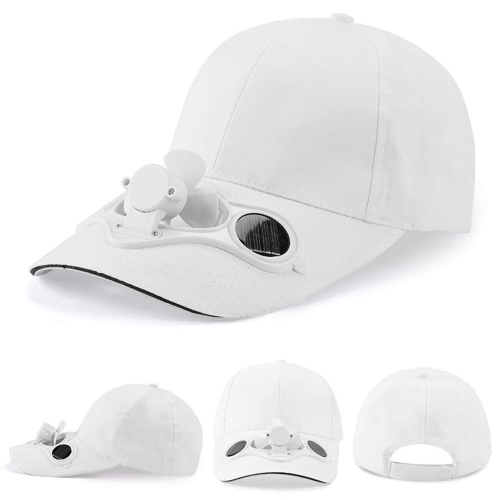 IOOOFU Solar Powered Cooling Fan Baseball Cap - Adjustable Sun Visor Hat for Men & Women, UV Protection, Outdoor Sports, Hiking, Fishing & Summer Activities (Dark)