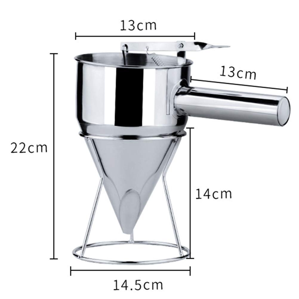 Premium Stainless Steel Takoyaki Funnel - Octopus Ball Maker & Waffle Batter Dispenser - Durable Pancake Cooking Tool for Home Kitchen & Street Food Vendors - Perfect for Japanese Snacks, Breakfast, and Party Food Preparation