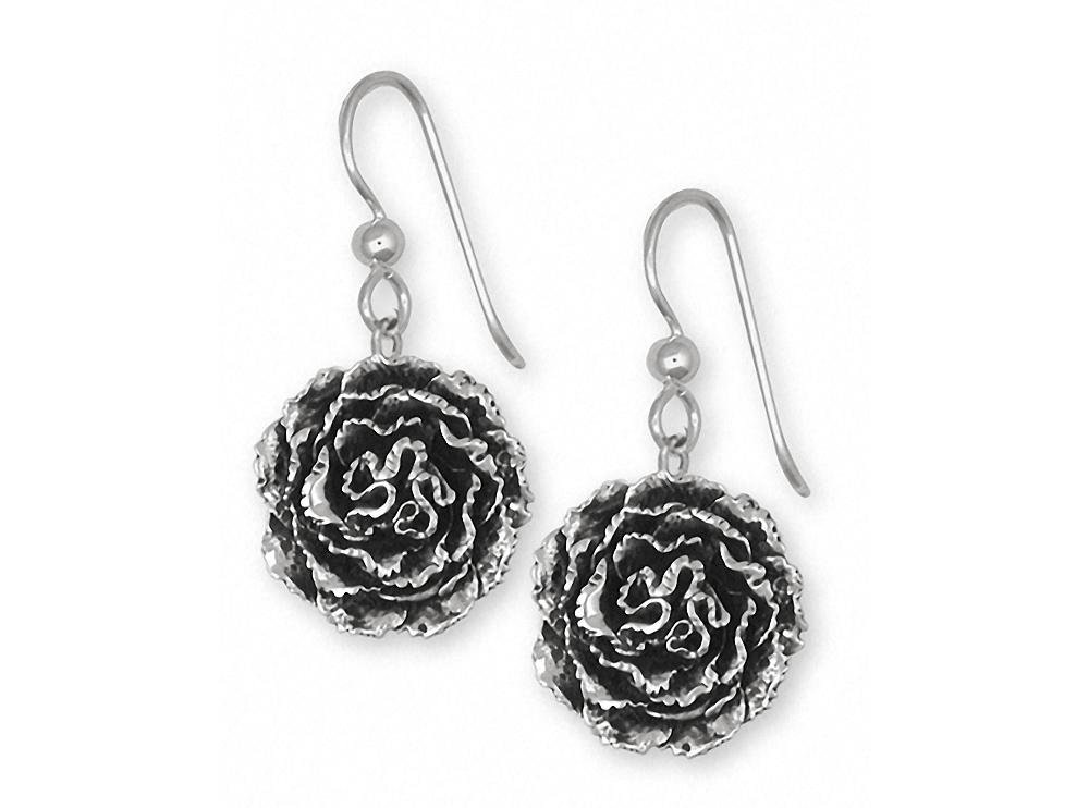Sterling Silver Carnation Flower Earrings - Handmade Dainty Floral Jewelry for Women | Perfect for Weddings, Parties & Everyday Wear