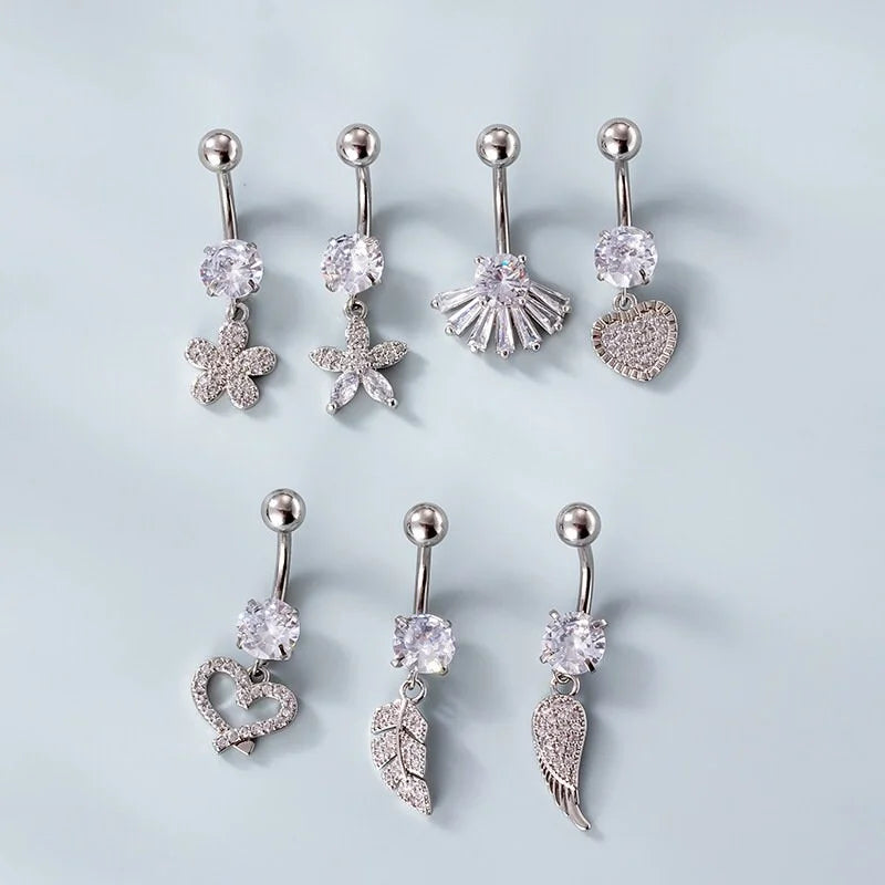 14G Surgical Steel Dangle Navel Ring with Cute Starfish Charm - Hypoallergenic Belly Button Piercing Jewelry for Women | Perfect for Beach Vacations, Summer Outfits and Body Jewelry Collections