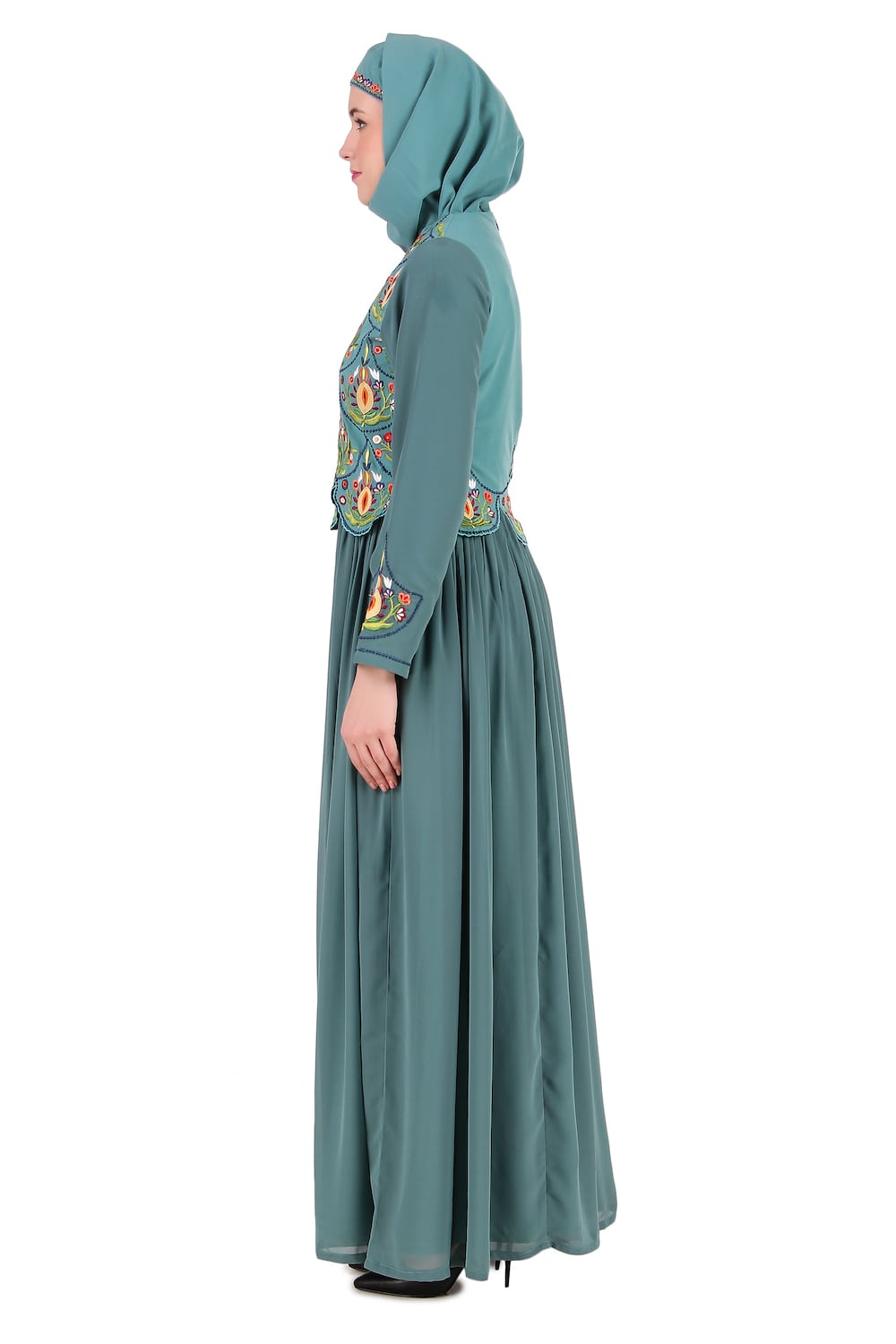 Stylish Designer Hand Embroidered Attached Jacket Abaya - Elegant Muslim Women's Dress for Special Occasions & Daily Wear