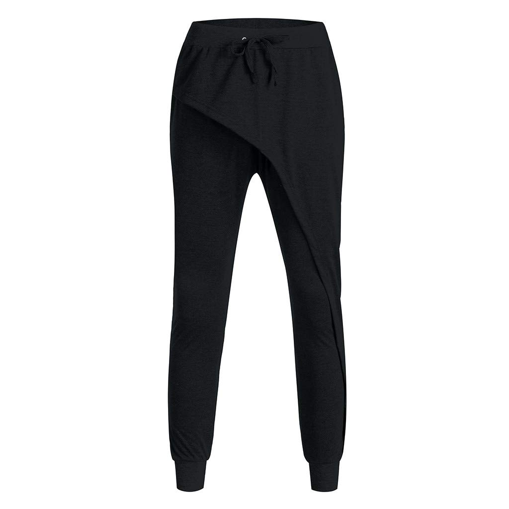 FIN86 Multi-Pocket Casual Pants for Men - Spring Winter Joggers with Drawstring, Solid Patchwork Sweatpants (XL, Black) - Perfect for Gym, Lounge & Outdoor Activities