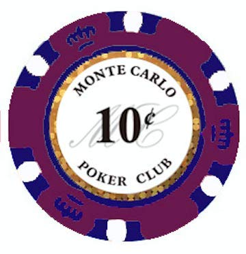 100 Burgundy Poker Chips - 10 Cent Lower Denominations for Casino Nights, Poker Games & Home Entertainment