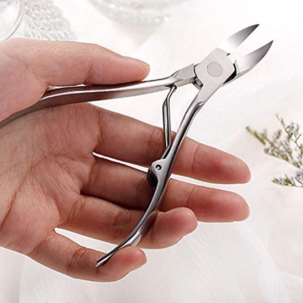 ZAUKY Professional Toe Nail Correction Nippers - Stainless Steel Clipper Cutters for Dead Skin & Dirt Removal - Pedicure Care Tool (Silver) - Perfect for Home Manicure, Salon Use & Foot Care Routine