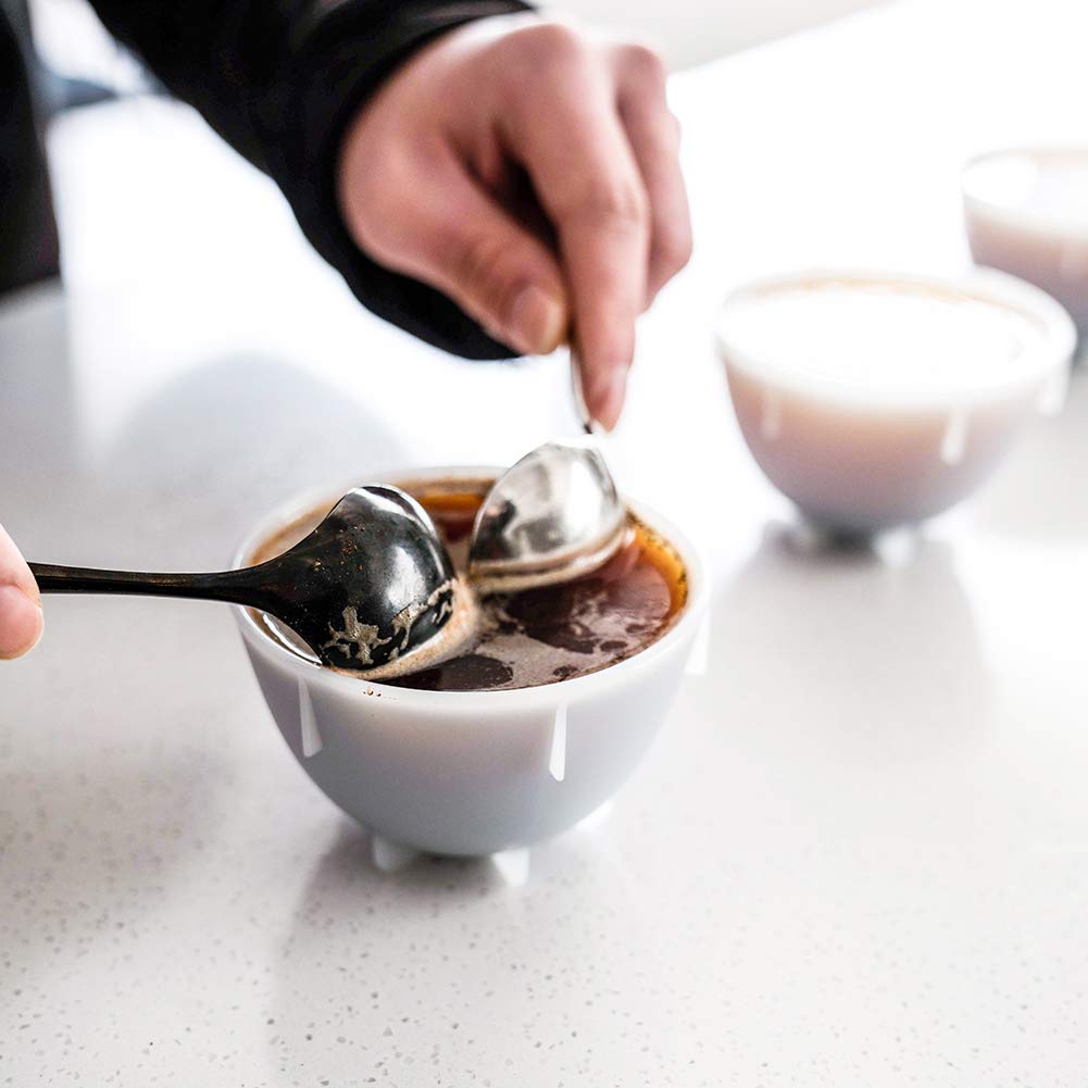 Professional Coffee Cupping Spoon Set of 2 - Round Stainless Steel Coffee Tasting Spoon for Roasters & Baristas - Perfect for Coffee Cupping, Brewing & Latte Art - Ideal for Home Baristas & Coffee Shops