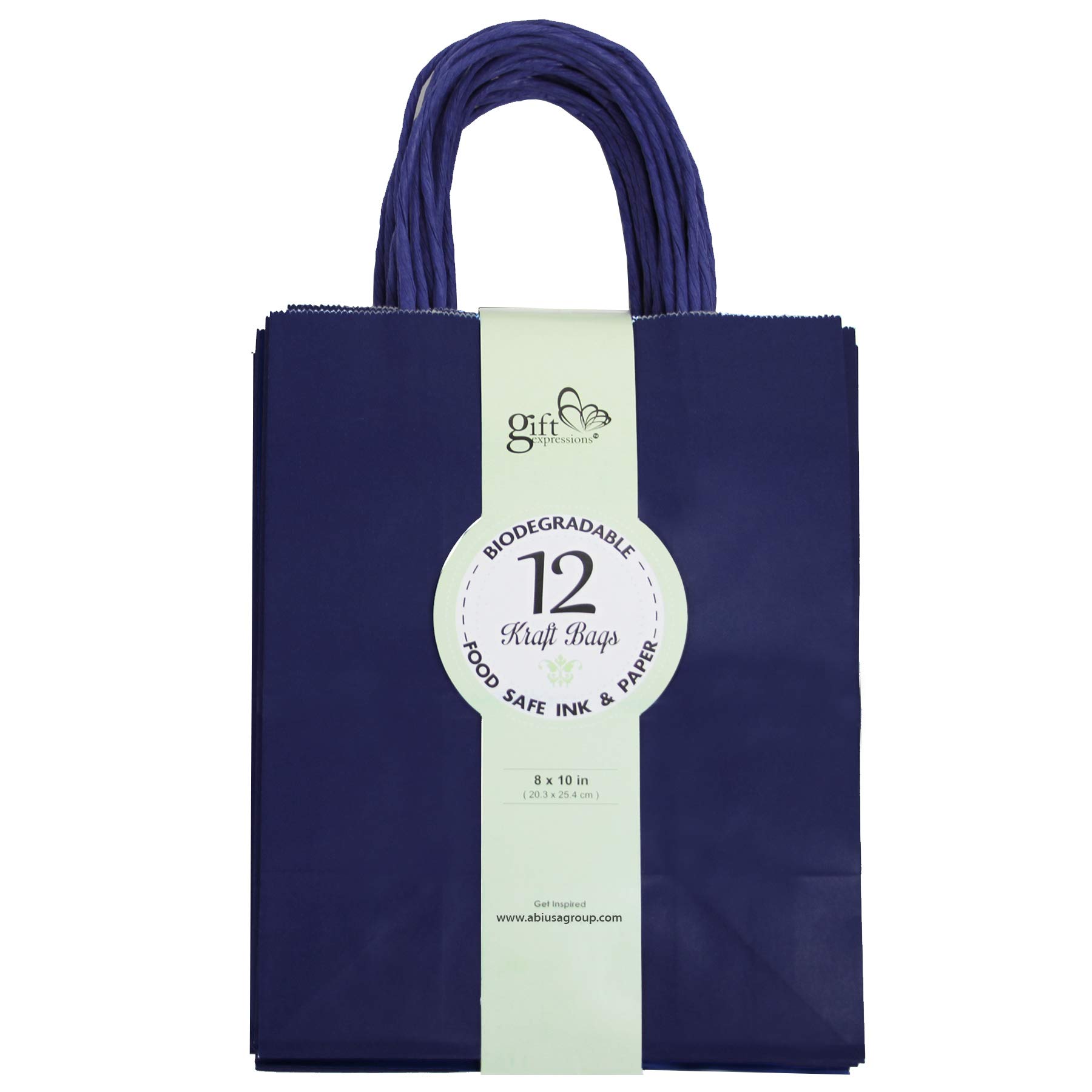 Premium Kraft Paper Bags - Medium Size (1 Box of 360 Count) Navy Blue - Ideal for Retail Packaging, Gift Bags & Party Favors