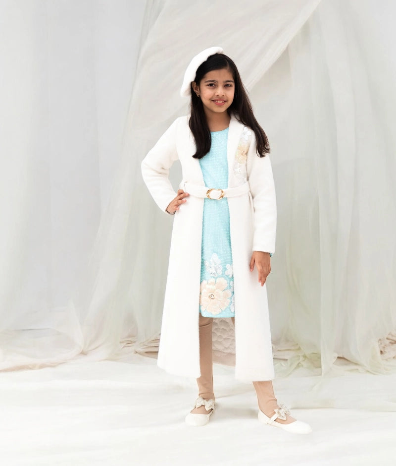 Blue Sequence Dress with Jacket - Elegant Women's Formal Outfit for Parties, Weddings & Special Occasions | Pre-Order Now
