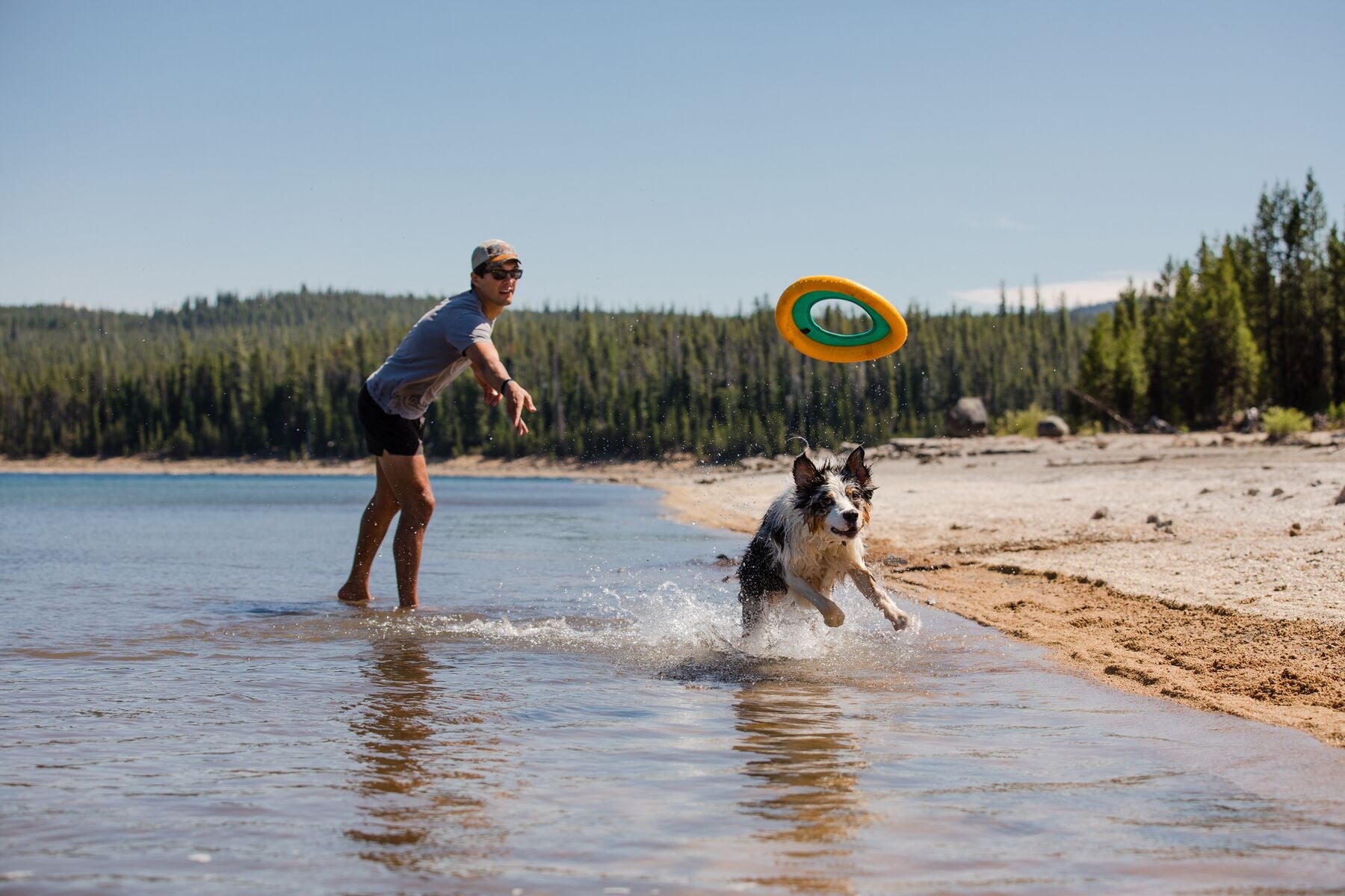 Hydro Plane™ Bioluminescent Blue Floating Dog Disc - Water Fetch Toy for Dogs - Ruffwear® - Perfect for Beach, Pool & Outdoor Play