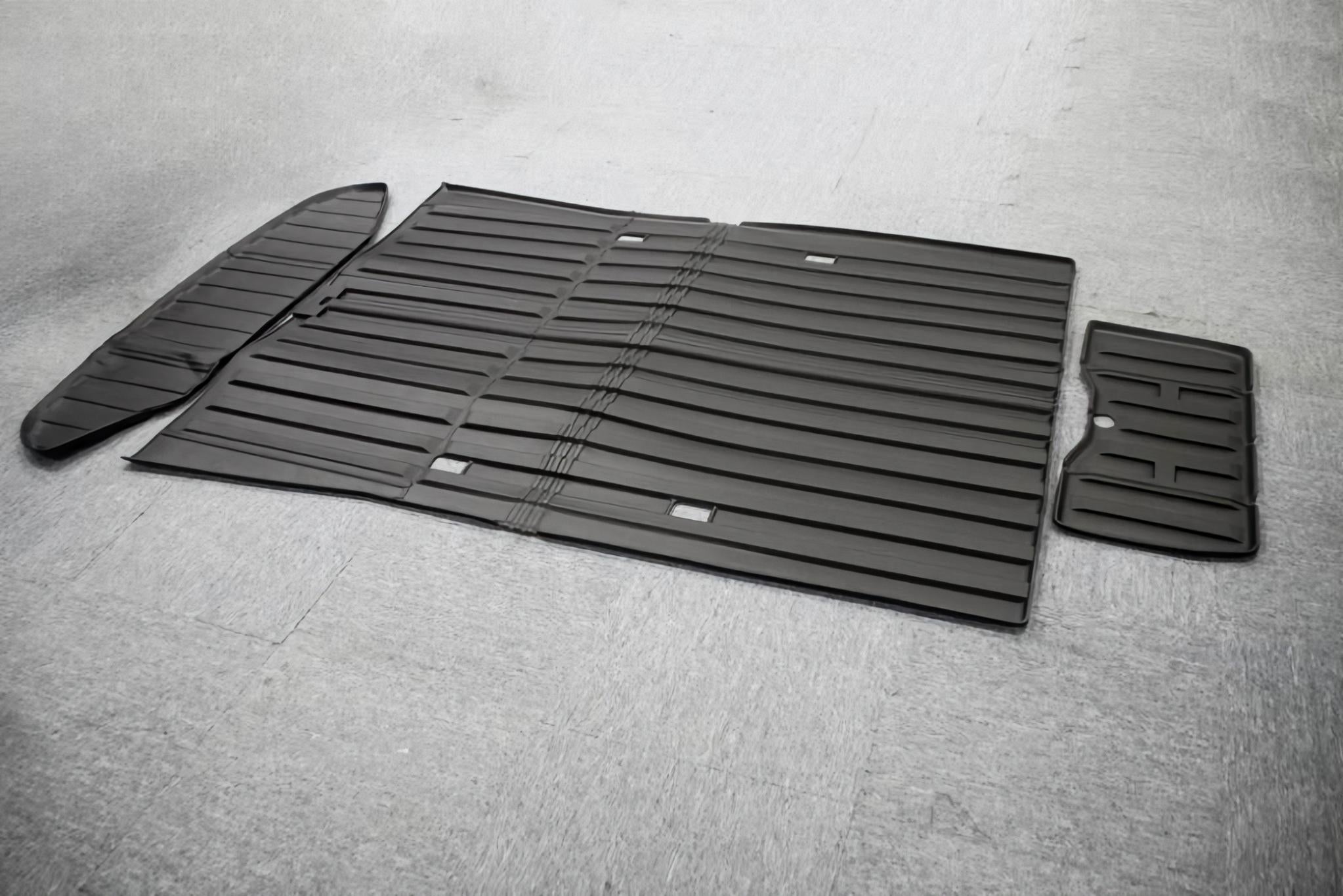 Premium Heavy-Duty Front, Bed & Sub-Bed Cargo Liner Mats for Tesla Cybertruck - All-Weather Protection & Custom Fit for Off-Road, Camping & Hauling