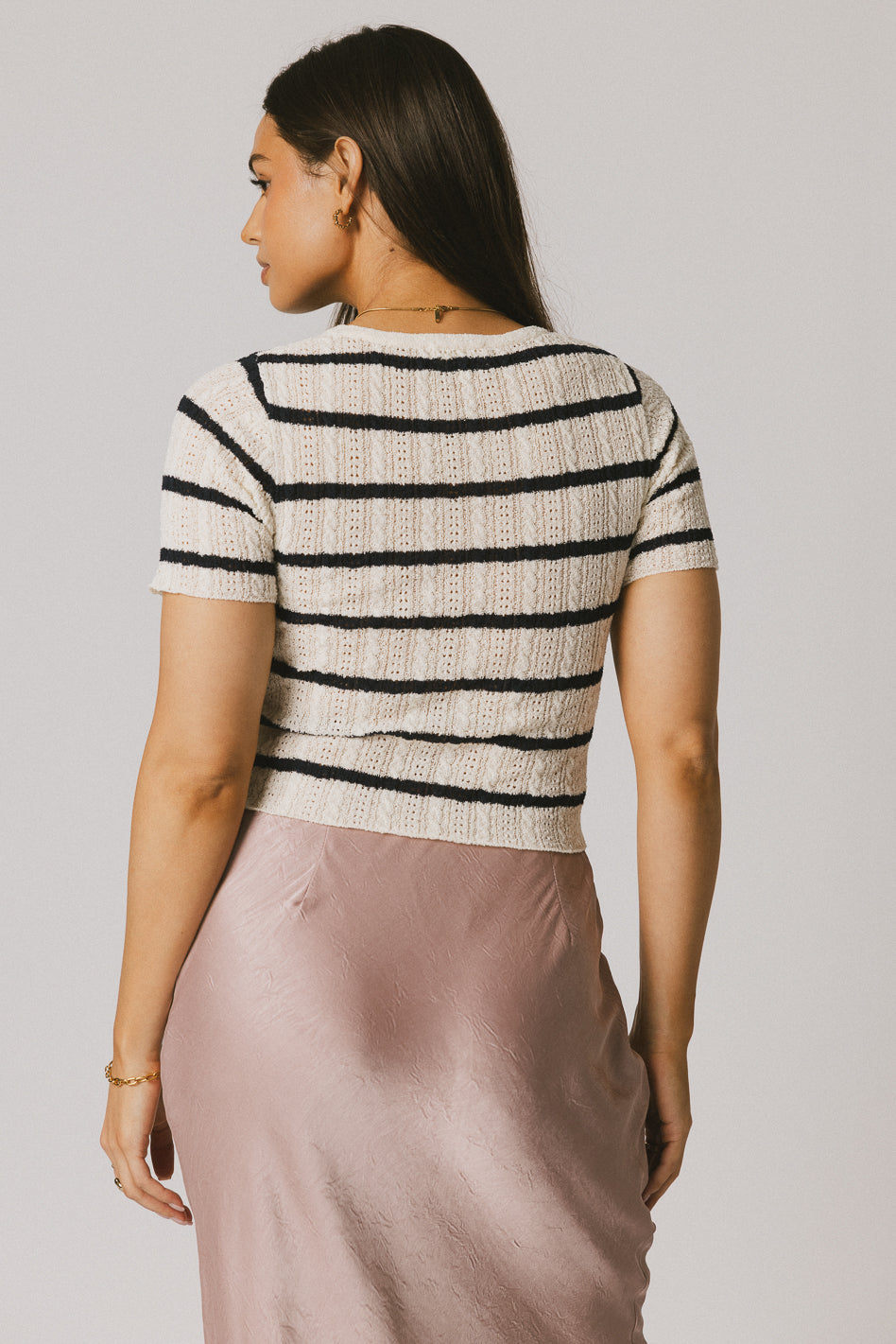 Meggie Navy Striped Sweater for Women - Cozy Knit Pullover for Fall & Winter - Perfect for Casual Outfits, Office Wear and Weekend Outings