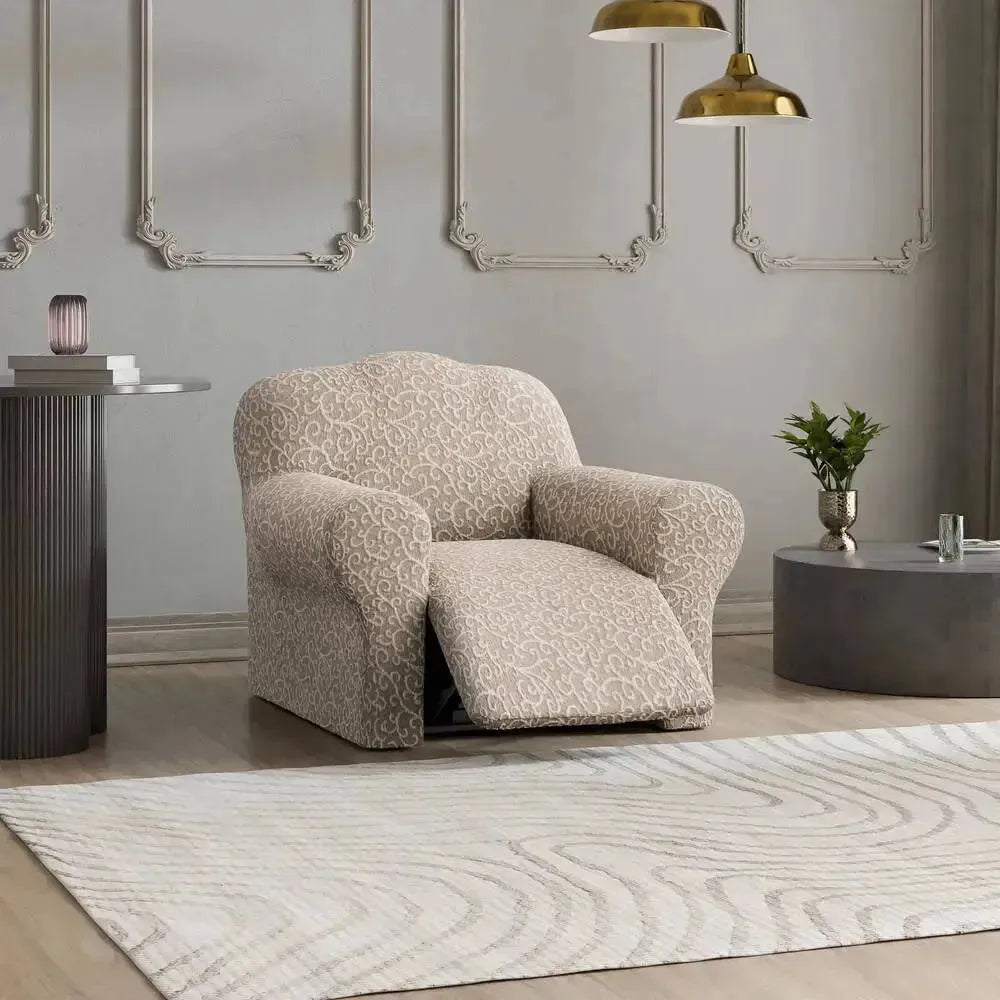 Reclining Armchair Slipcover - Jacquard 3D Collection Stretch Sofa Cover - Perfect for Living Room, Bedroom & Home Decor