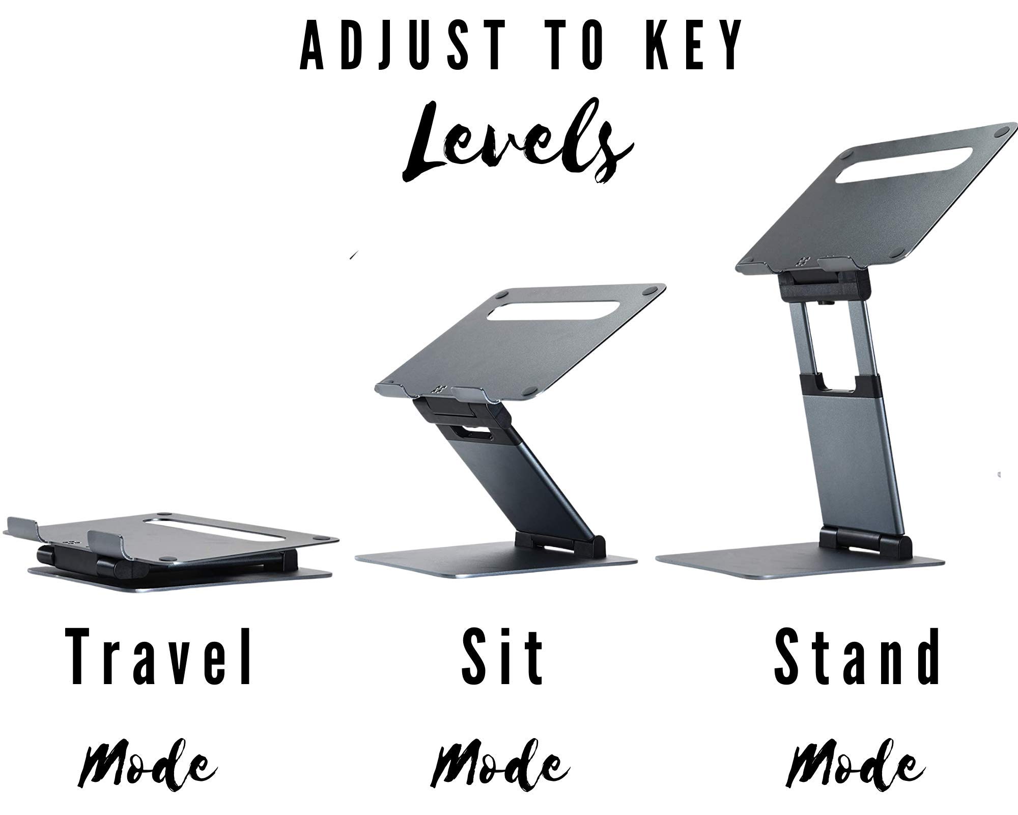 Ergonomic Adjustable Laptop Stand for Desk - Portable Foldable Computer Riser for MacBook & Tablets (10