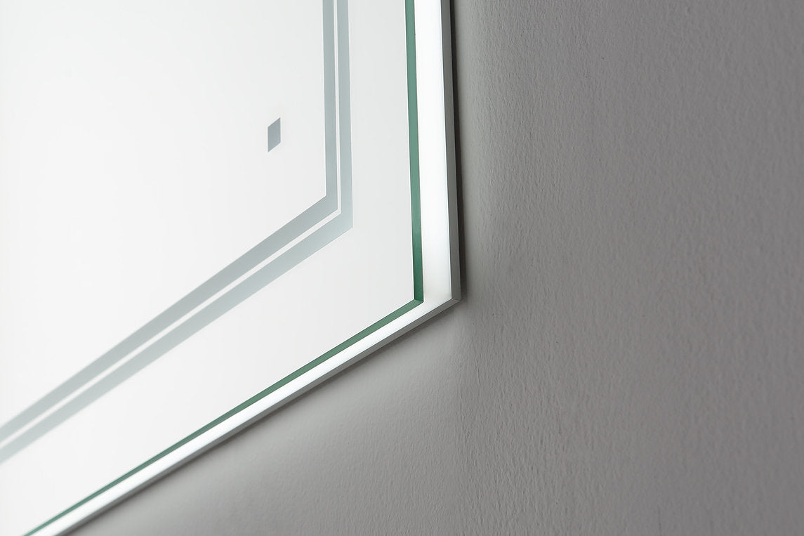 Aquadom SOHO 96x36 Inch LED Lighted Bathroom Mirror with Anti-Fog - Modern Vanity Mirror for Makeup & Shaving - Perfect for Home, Hotel, Spa Decor