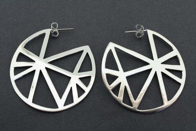 Geometric Hoop Stud Earrings - Minimalist Gold Plated Geometric Hoop Earrings for Women - Perfect for Everyday Wear, Office & Casual Outfits