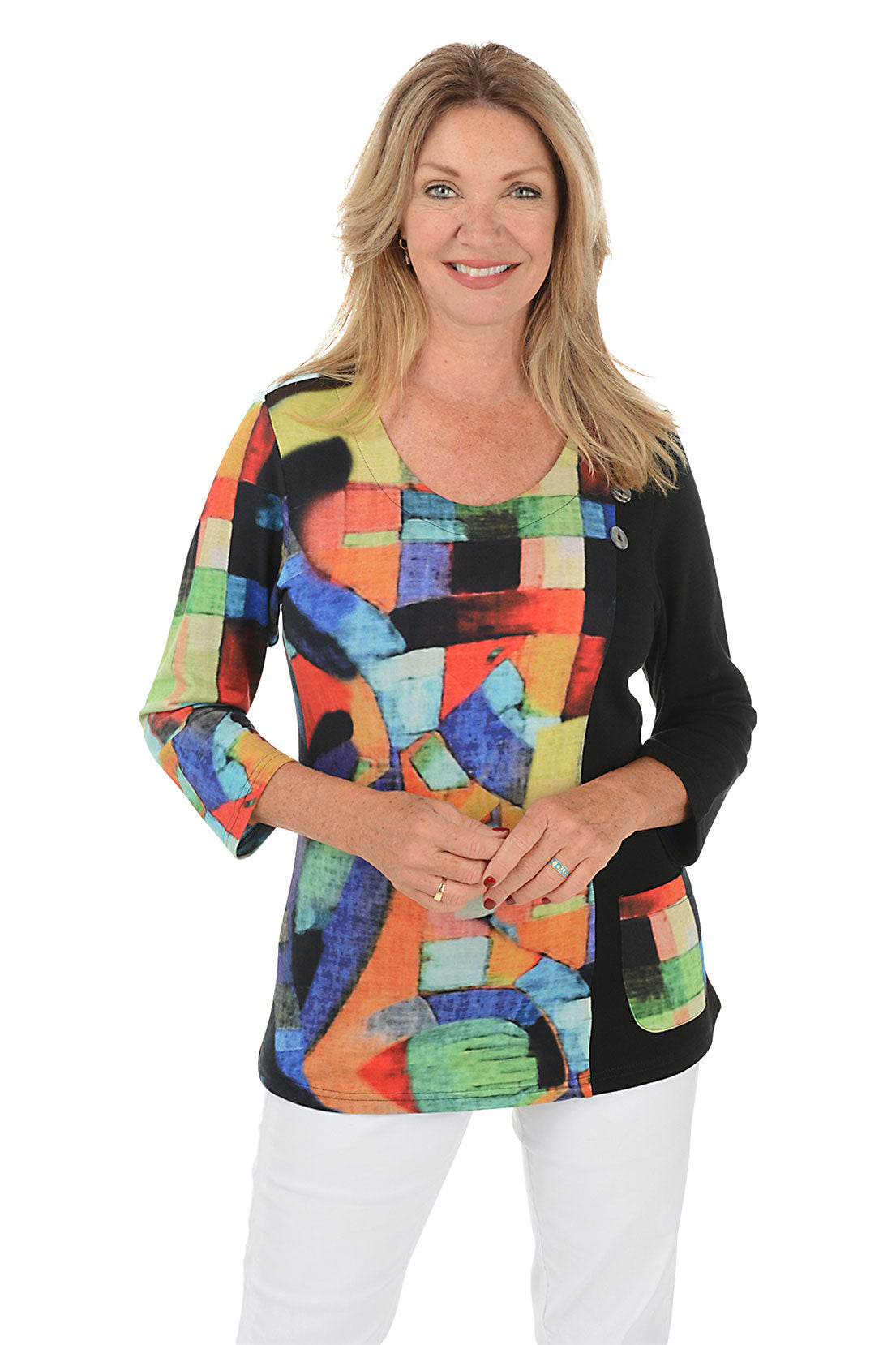 Darica Women's Casual Long Sleeve Knit Sweater Top with Triple Button Detail - Perfect for Fall Layering, Office Wear & Coffee Dates