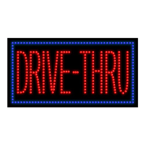 Drive Thru LED Dots Sign #21071 - Bright LED Open/Closed Sign for Restaurants, Stores & Businesses - Perfect for Fast Food, Coffee Shops & Retail Stores