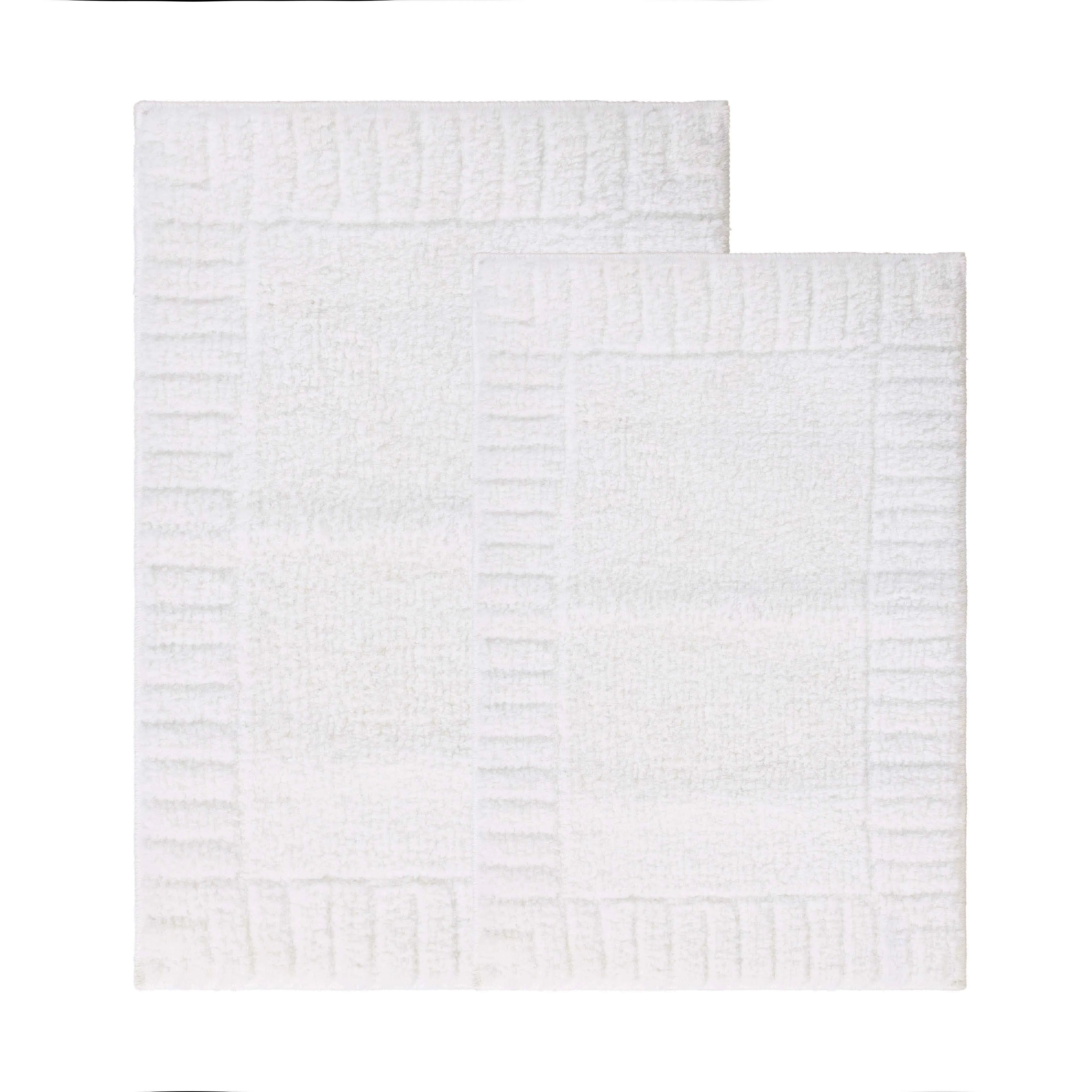 Inaya Modern Striped Tufted Shag Machine Washable Bath Rugs Set of 2 - Soft Non-Slip Bathroom Mats for Shower, Tub & Vanity Area