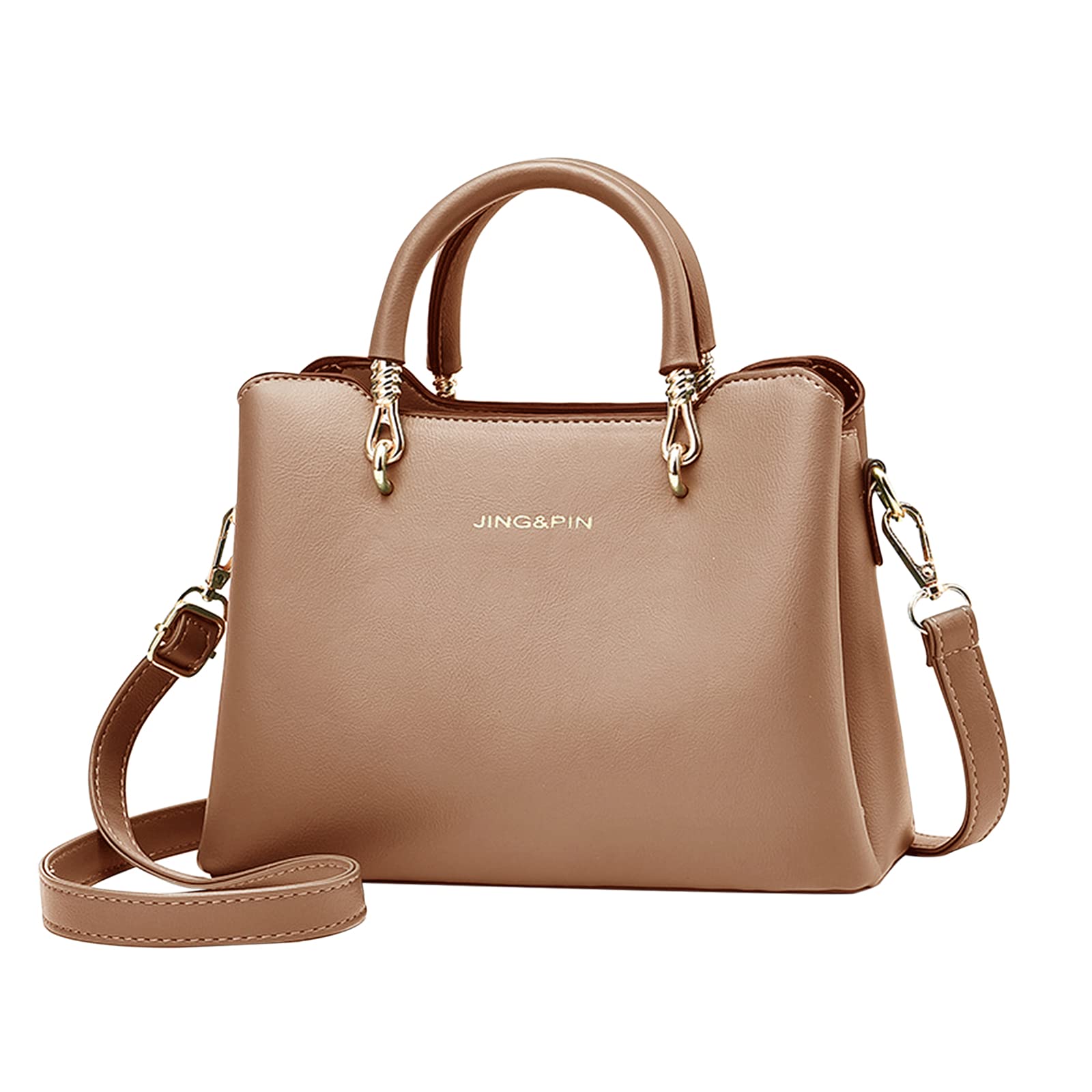 PORRASSO Women's PU Leather Handbag - Fashion Top Handle Crossbody Shoulder Bag for Work, Dating & Shopping (Khaki) | Perfect for Office, Parties & Everyday Use