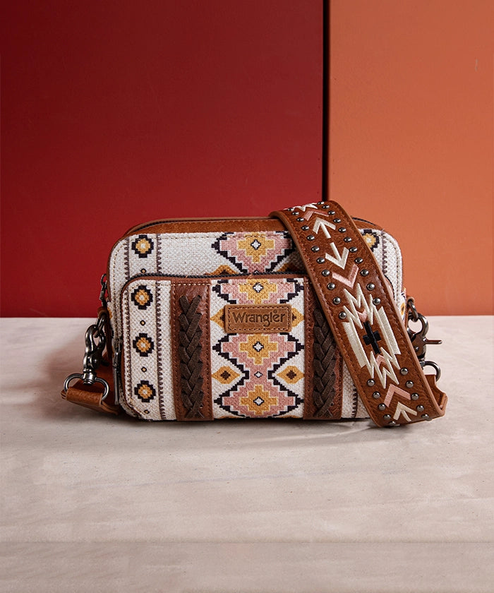 Wrangler Aztec Printed Crossbody Purse - Stylish Boho Shoulder Bag for Women | Perfect for Travel, Shopping & Everyday Use