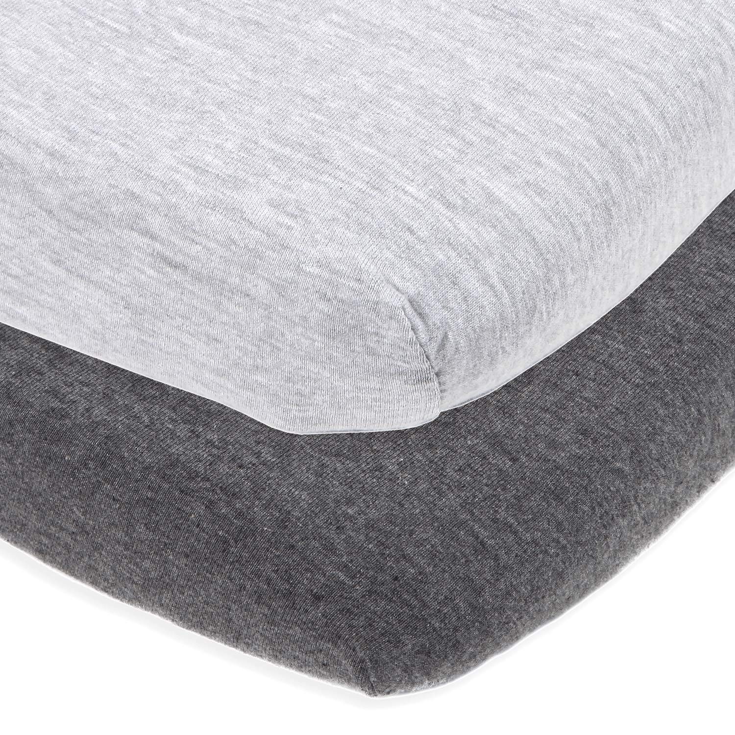 Premium Fitted Pack and Play Sheets - 2 Pack, Heather Grey - Perfect Fit for Graco Pack 'n Play & 27