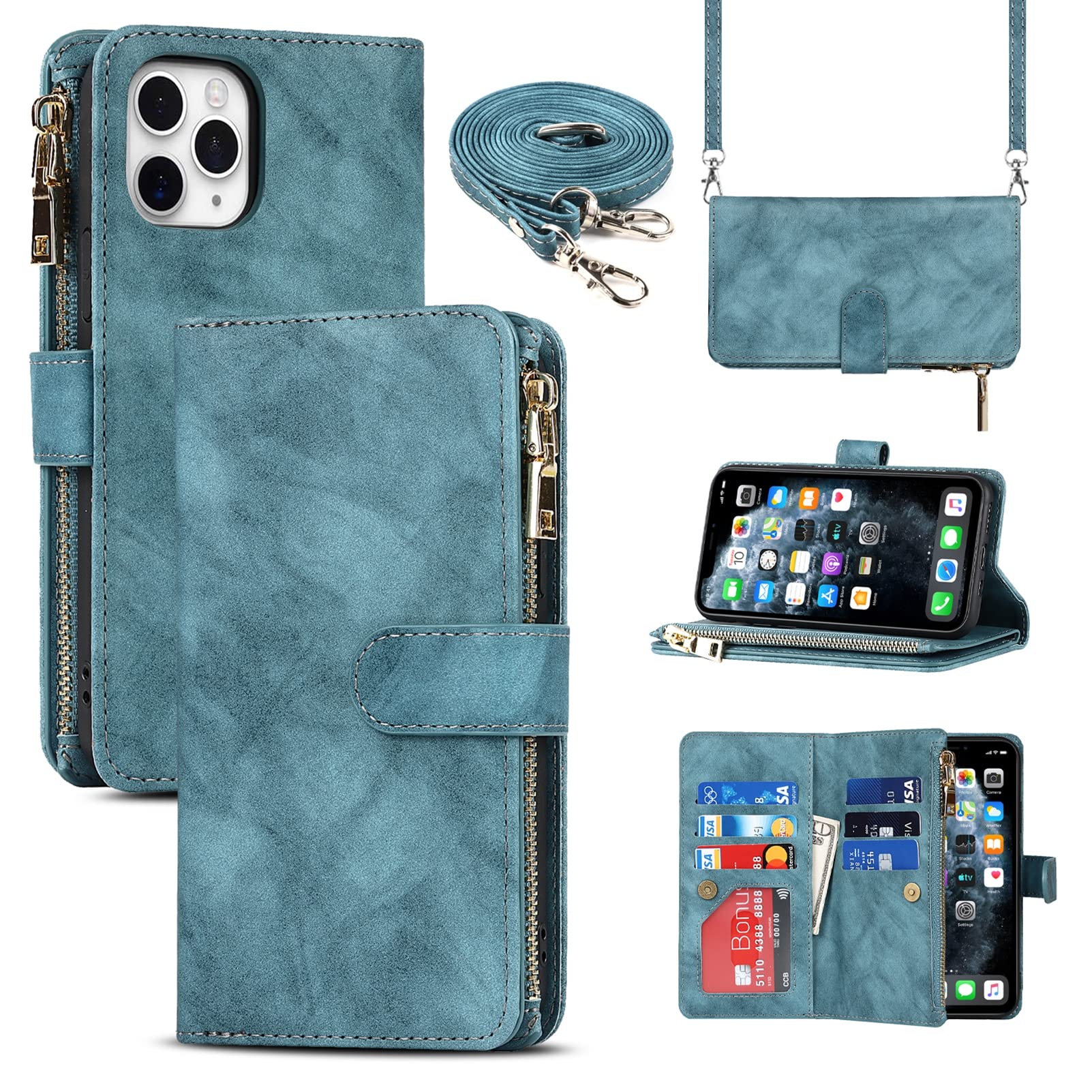 Premium PU Leather iPhone 11 Pro Wallet Case (5.8