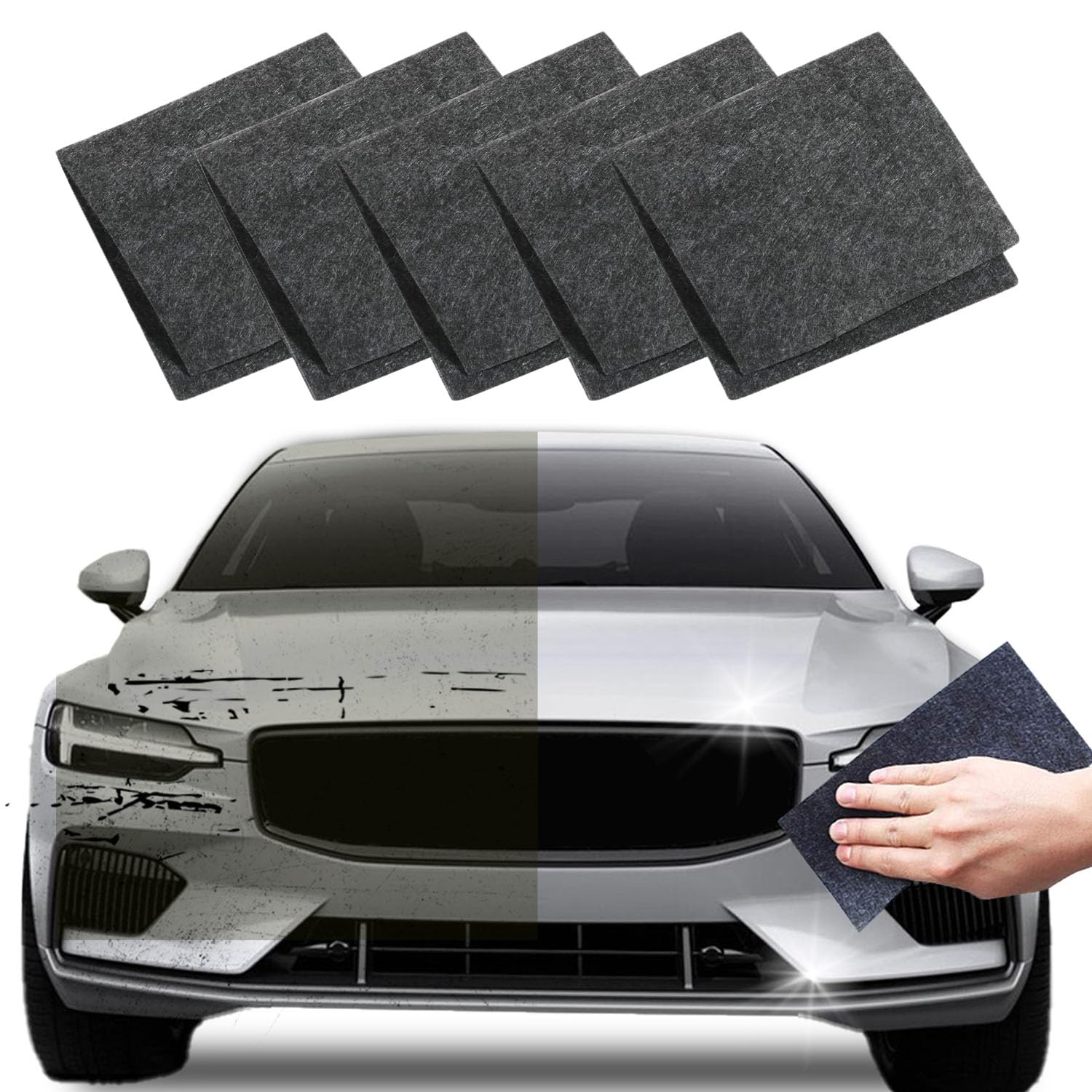 NanoSparkle Car Scratch Remover Cloth - 5 Pack for Effortless Scratch Repair & Paint Restoration | Perfect for Cars, Trucks, Motorcycles & Boats