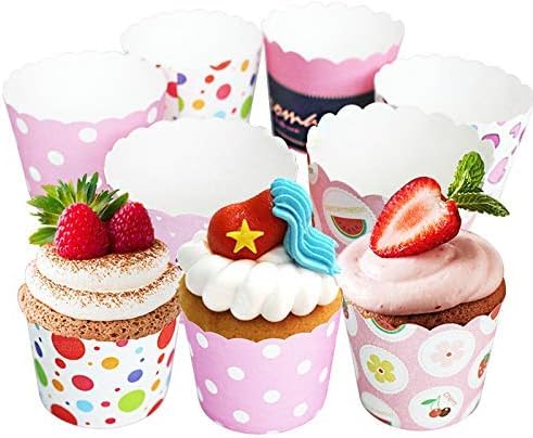 BIG BOX 50-Piece Multicolor Grease-Resistant Paper Baking Cups - Standard Size Round Disposable Muffin Liners for Baking, Cupcakes, Parties & Baby Showers