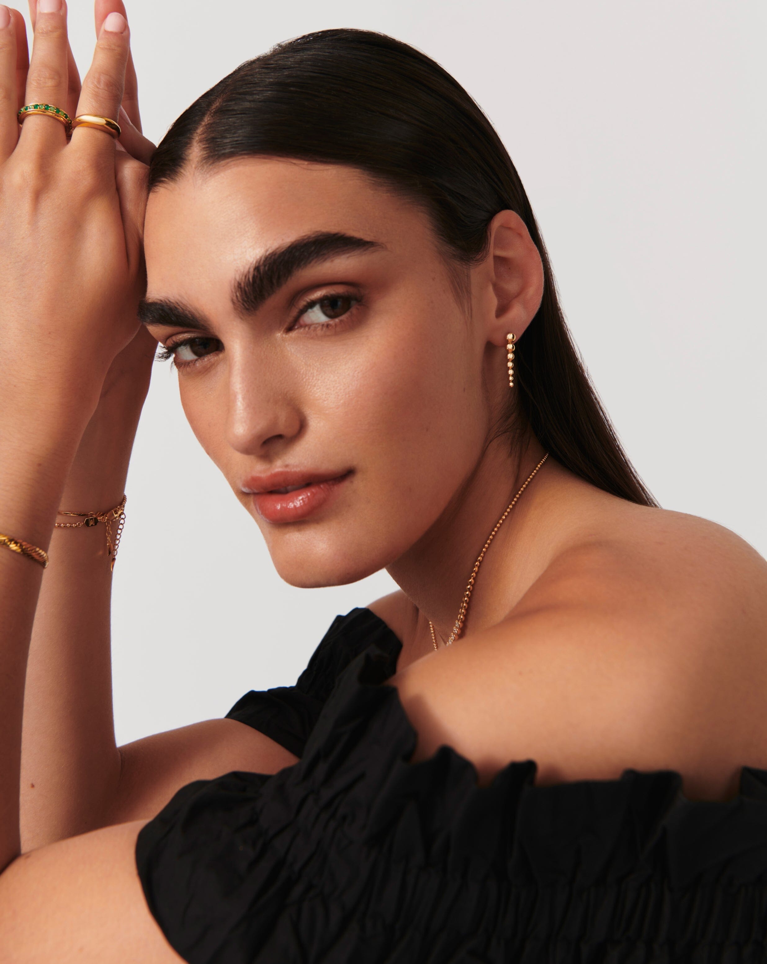 18k Gold Vermeil Beaded Drop Earrings for Women - Elegant Dangling Jewelry for Parties, Weddings & Special Occasions