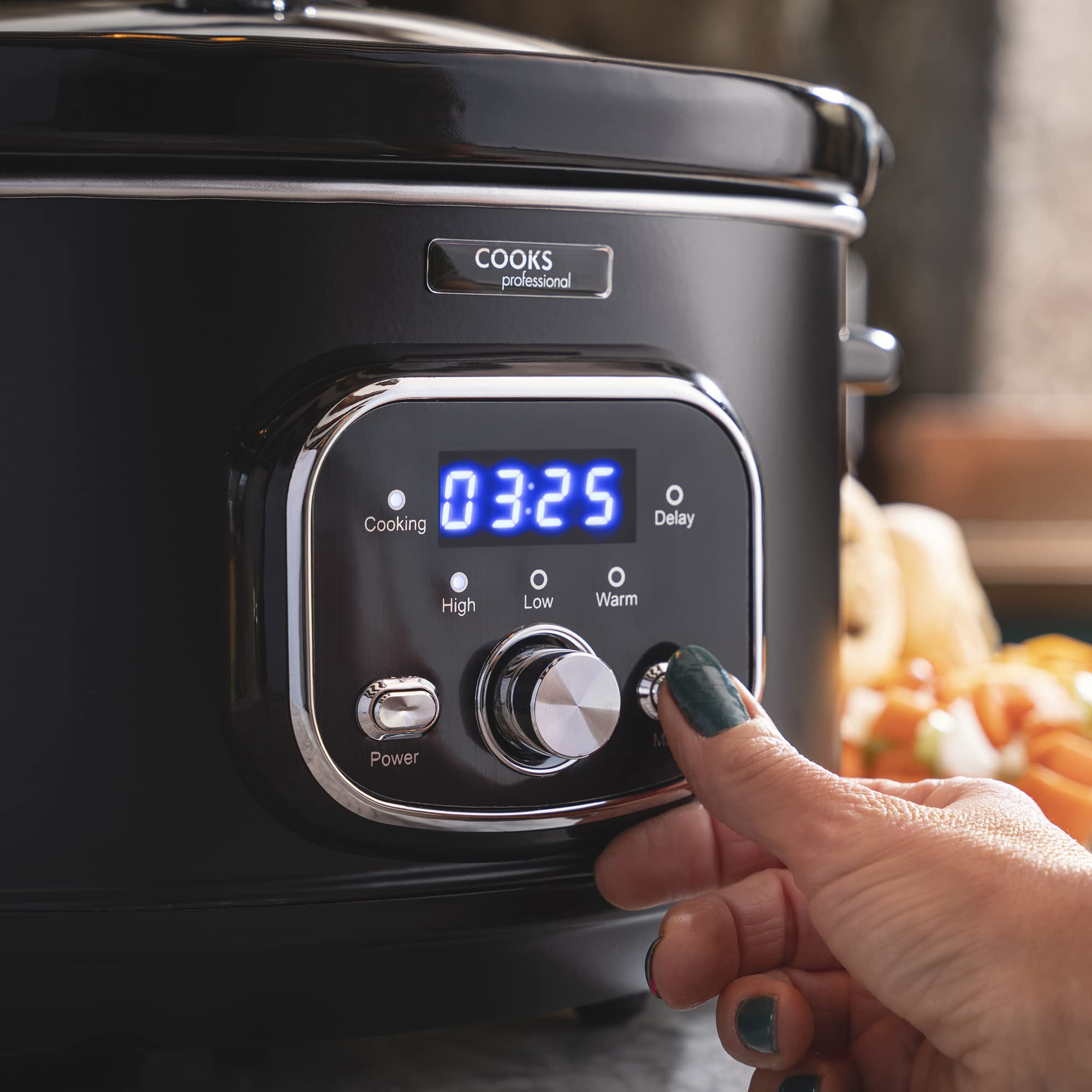 Professional Digital Slow Cooker with Glass Lid - 3.5L Capacity, 2 Heat Settings, Timer Delay & Keep Warm Function - Perfect for Large Family Meals, Meal Prep & Busy Weeknights