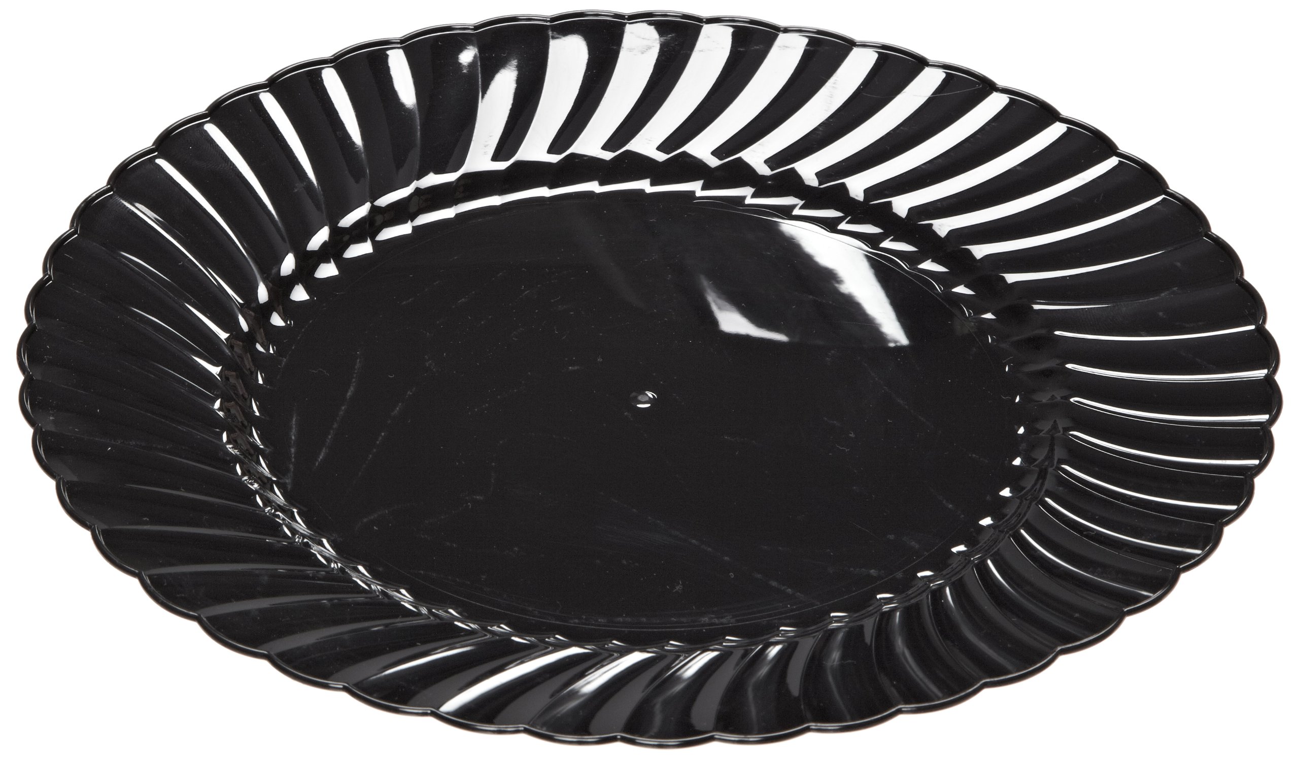 WNA Classicware 9-Inch Black Plastic Plates - 10 Plates per Pack, 18 Packs per Carton - Durable Disposable Dinner Plates for Parties, Picnics & Catering Events