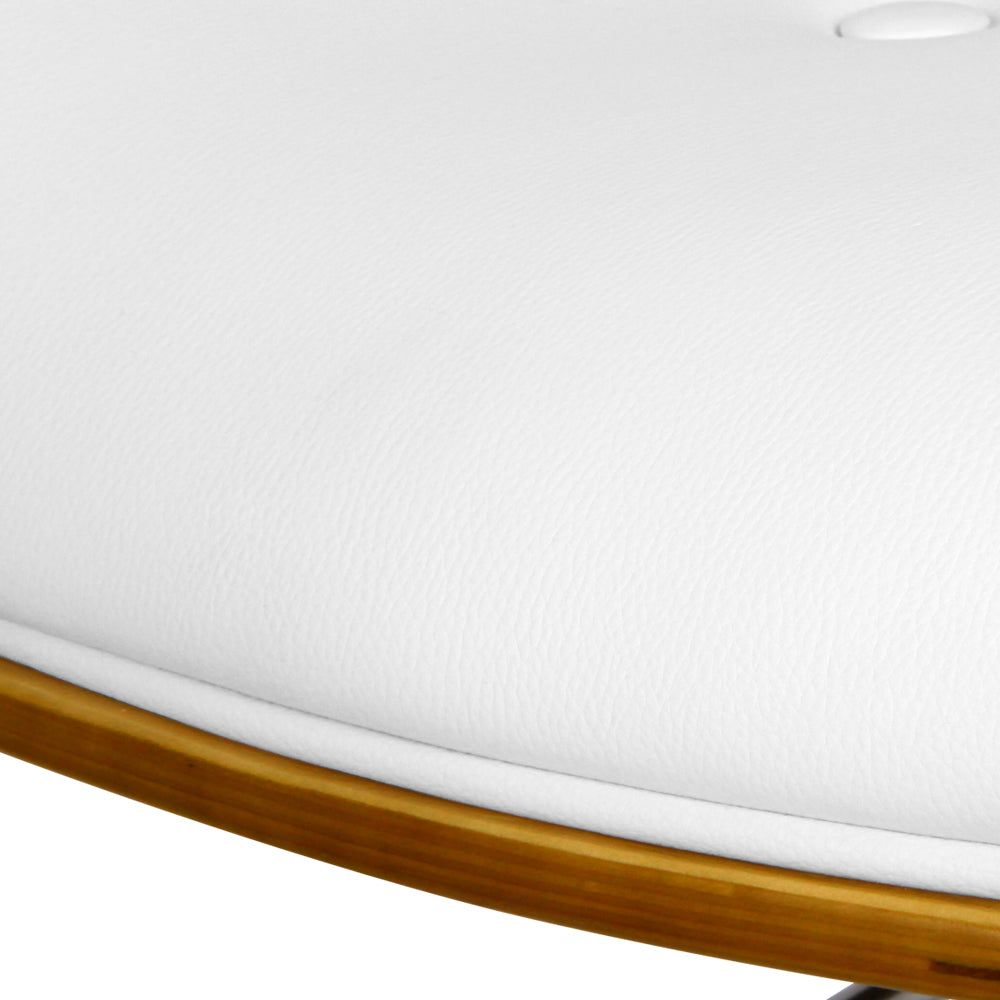 Adjustable Height Leather Bar Stools with Gas Lift - White - Perfect for Kitchen Islands, Home Bars, and Dining Areas