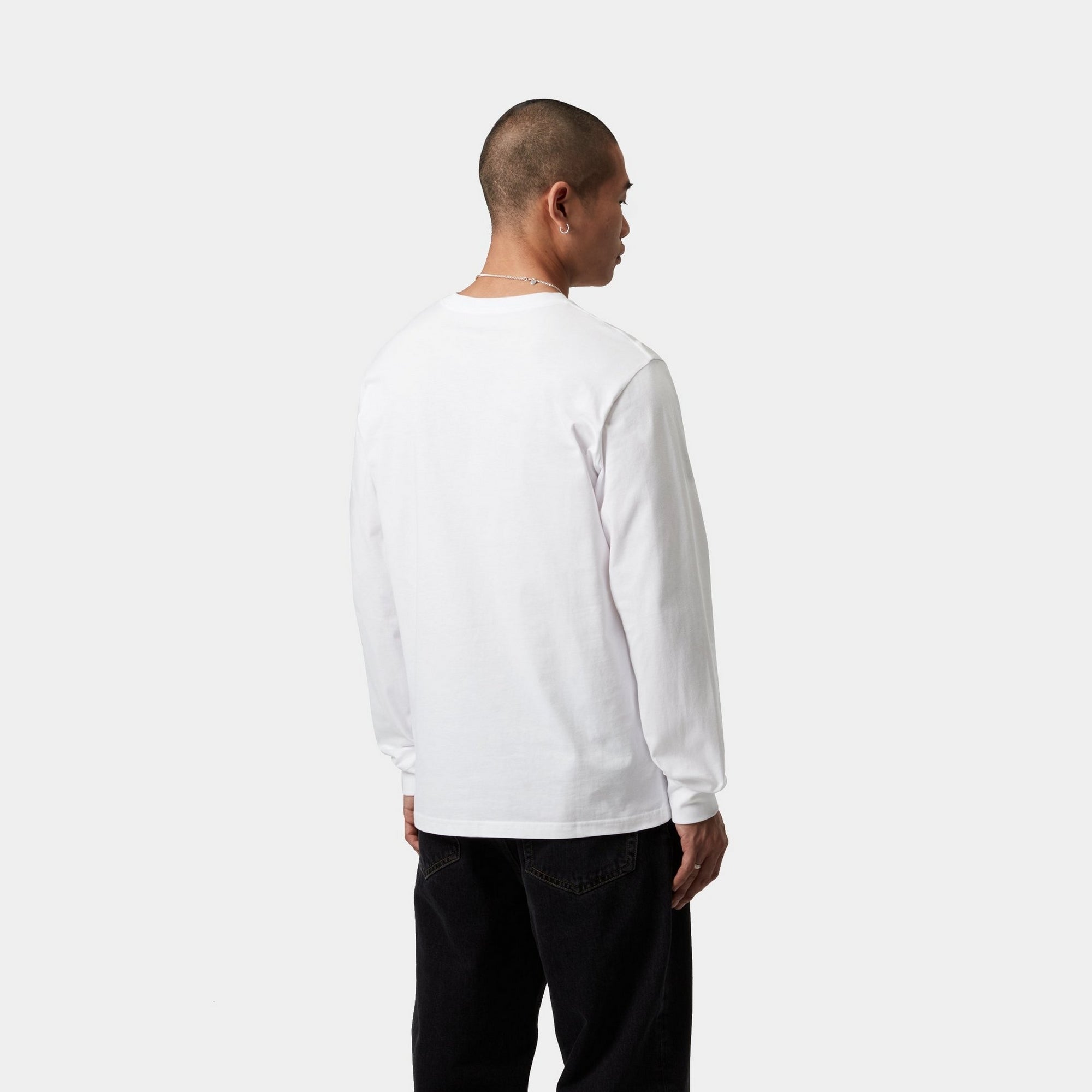 Premium Long Sleeve Basic T-Shirt for Men & Women | Soft Cotton Crewneck Tee | Classic White Casual Shirt | Perfect for Layering, Everyday Wear & Office Outfits