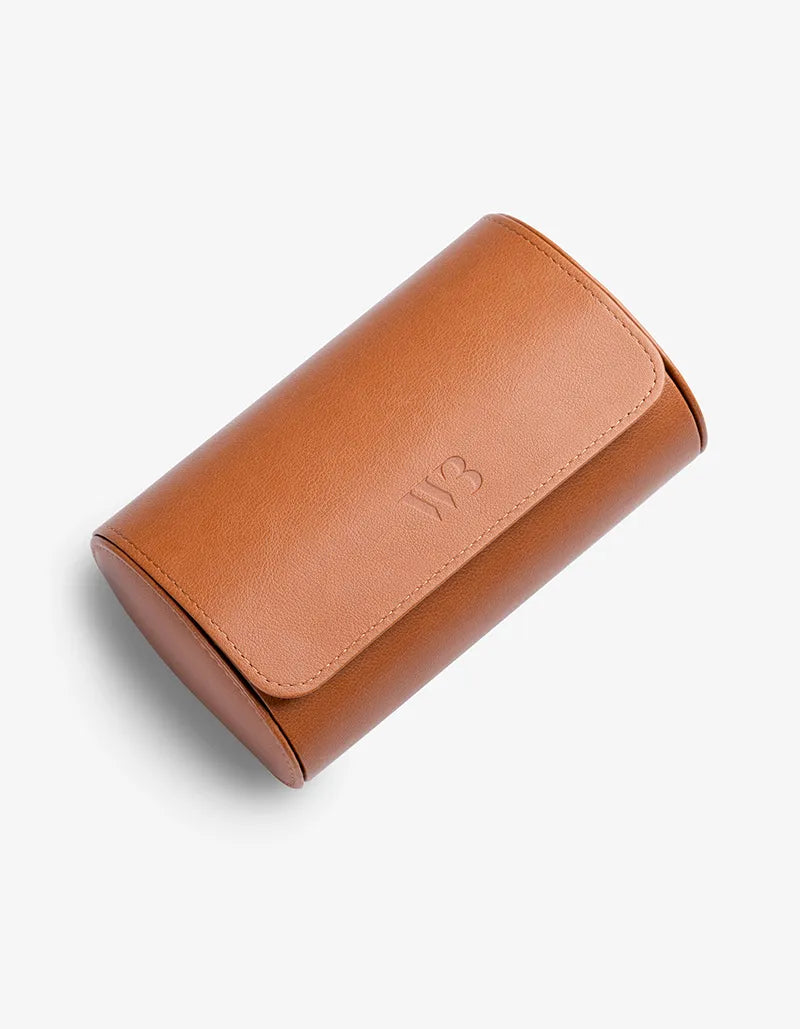 Premium 2 Slot Leather Watch Roll for Men - Travel Watch Case Organizer | Perfect for Business Trips, Vacations & Watch Collection Storage