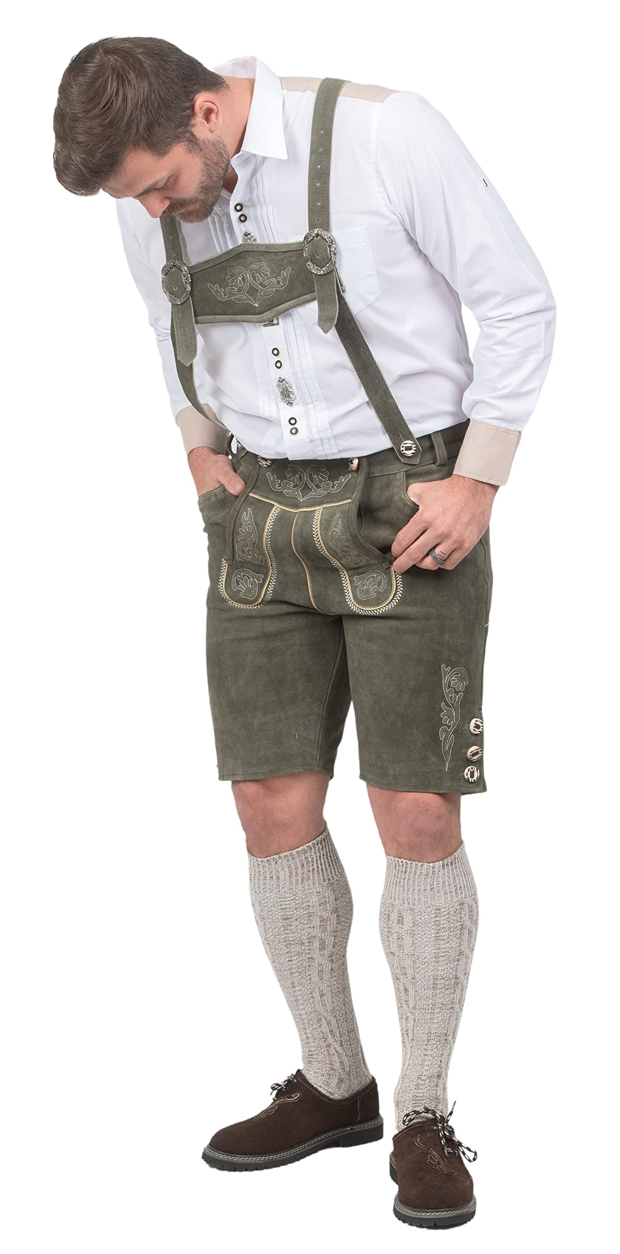 Authentic German Dirndl & Lederhosen Set - Bavarian Oktoberfest Costume for Men & Women | Traditional Leather Shorts & Dress for Beer Festival, Halloween, and Cultural Events