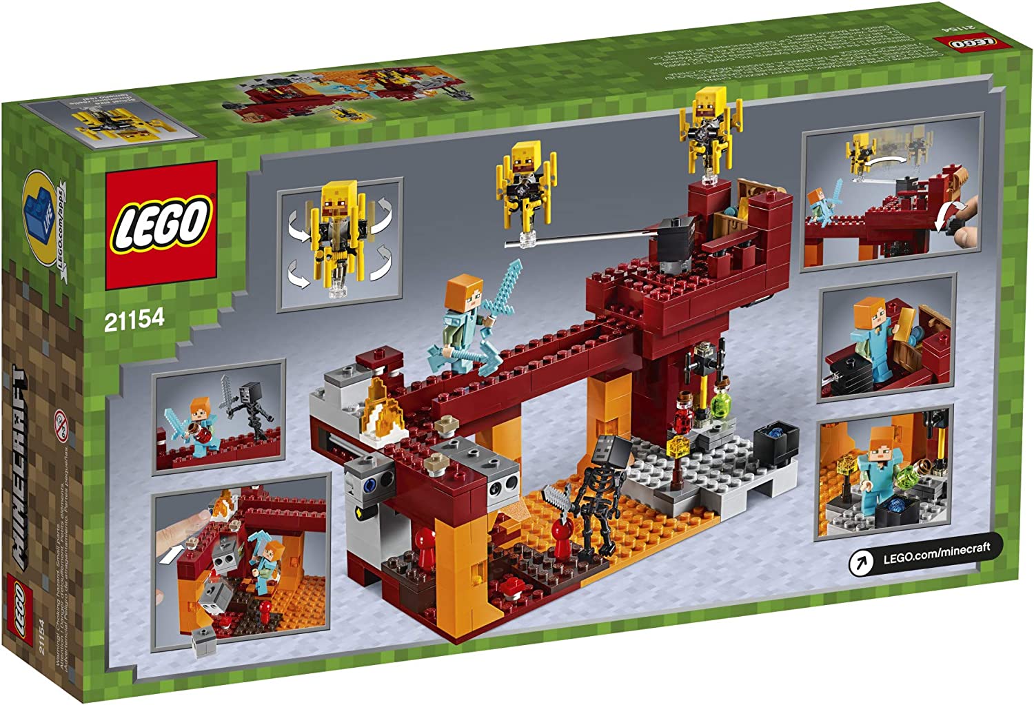 LEGO Minecraft The Blaze Bridge 21154 Building Kit - Creative Construction Toy for Kids & Adults - Perfect for Minecraft Fans & Collectors - Build & Play Scenes from Your Favorite Game