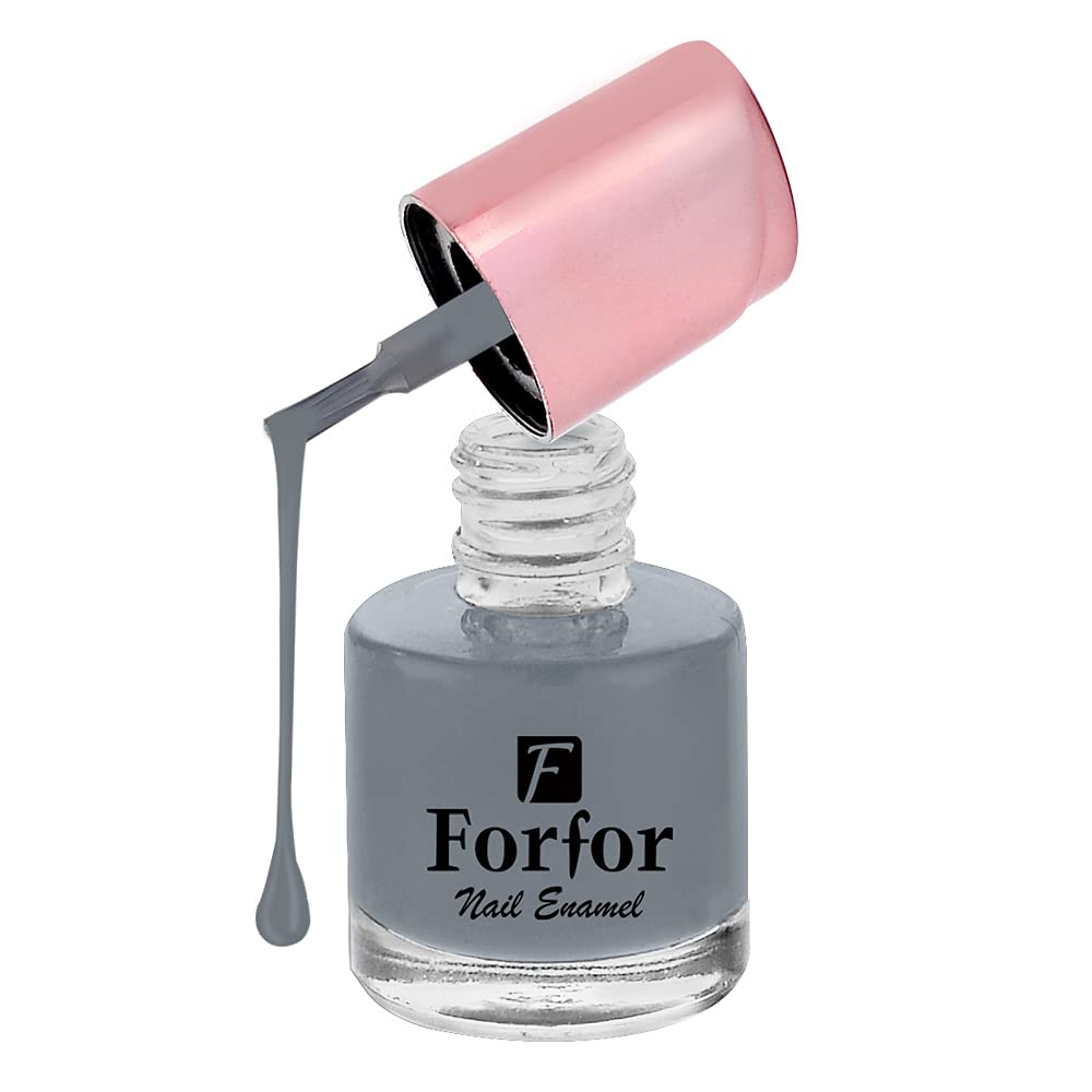 FORFOR® Perfect Stay Glossy Nail Polish - Stunner Grey | Long-Lasting Chip-Resistant Nail Lacquer | Salon-Quality at Home | Perfect for Parties, Weddings & Everyday Wear