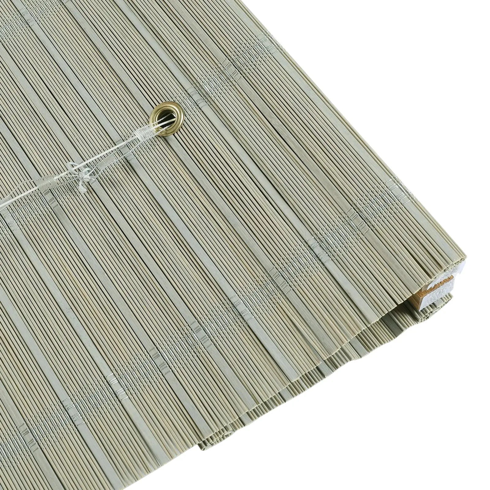 Sybil Bamboo Roman Shade in Green Haze - Natural Eco-Friendly Window Treatment for Living Room & Bedroom