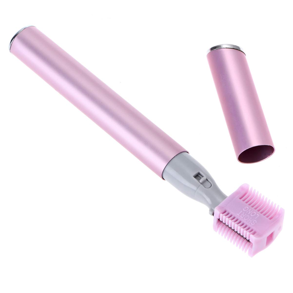 3pcs Electric Eyebrow Trimmer & Facial Hair Remover for Women - Painless Eyebrow Scissors & Shaver with Precision Blades, Pink | Perfect for Eyebrow Shaping, Facial Hair Removal & Grooming at Home