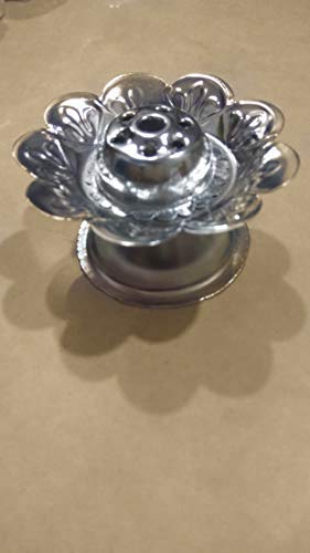 Stainless Steel Incense Holder & Diya Stand - Elegant Flower Design for Agarbatti, Indian Home Decor & Puja Rituals | Perfect for Meditation, Yoga & Spiritual Ceremonies