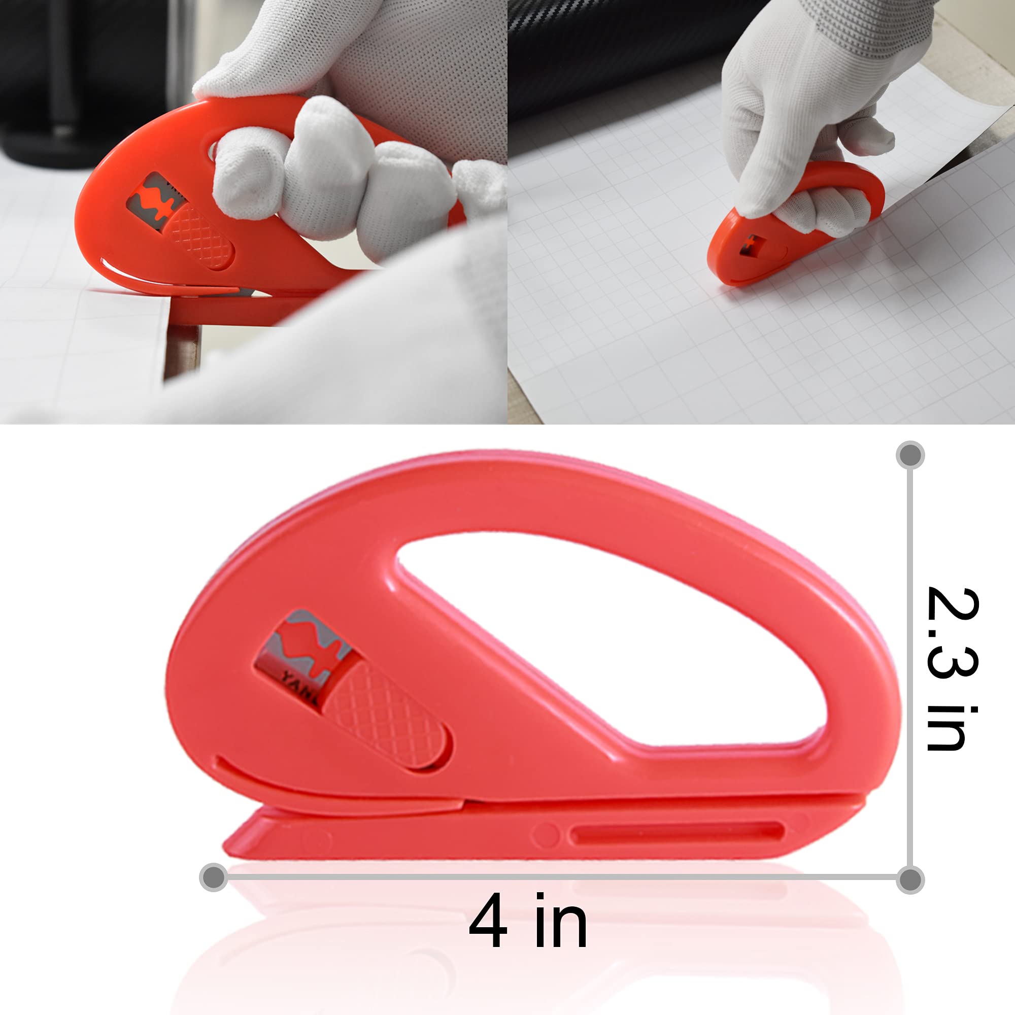 Zanch Knife-Less Vinyl Wrap Tool Kit - 16FT(5M) Safety Tape Cutter with Felt Squeegee for Car & Motorcycle Wrapping - Perfect for Professional Auto Detailing and DIY Vinyl Installation