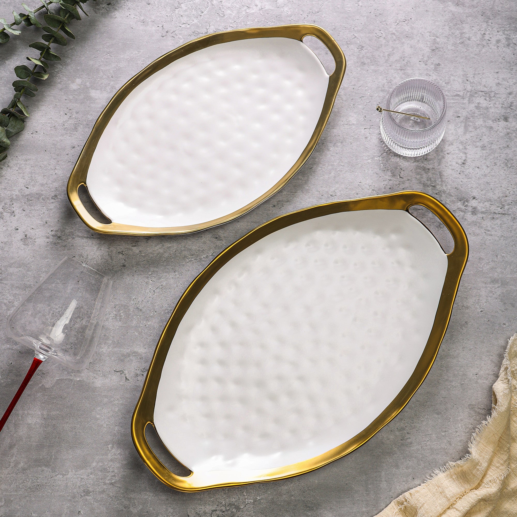 Florian Porcelain Dinner Plate Set - Elegant White Ceramic Plates for Fine Dining, Wedding & Formal Events