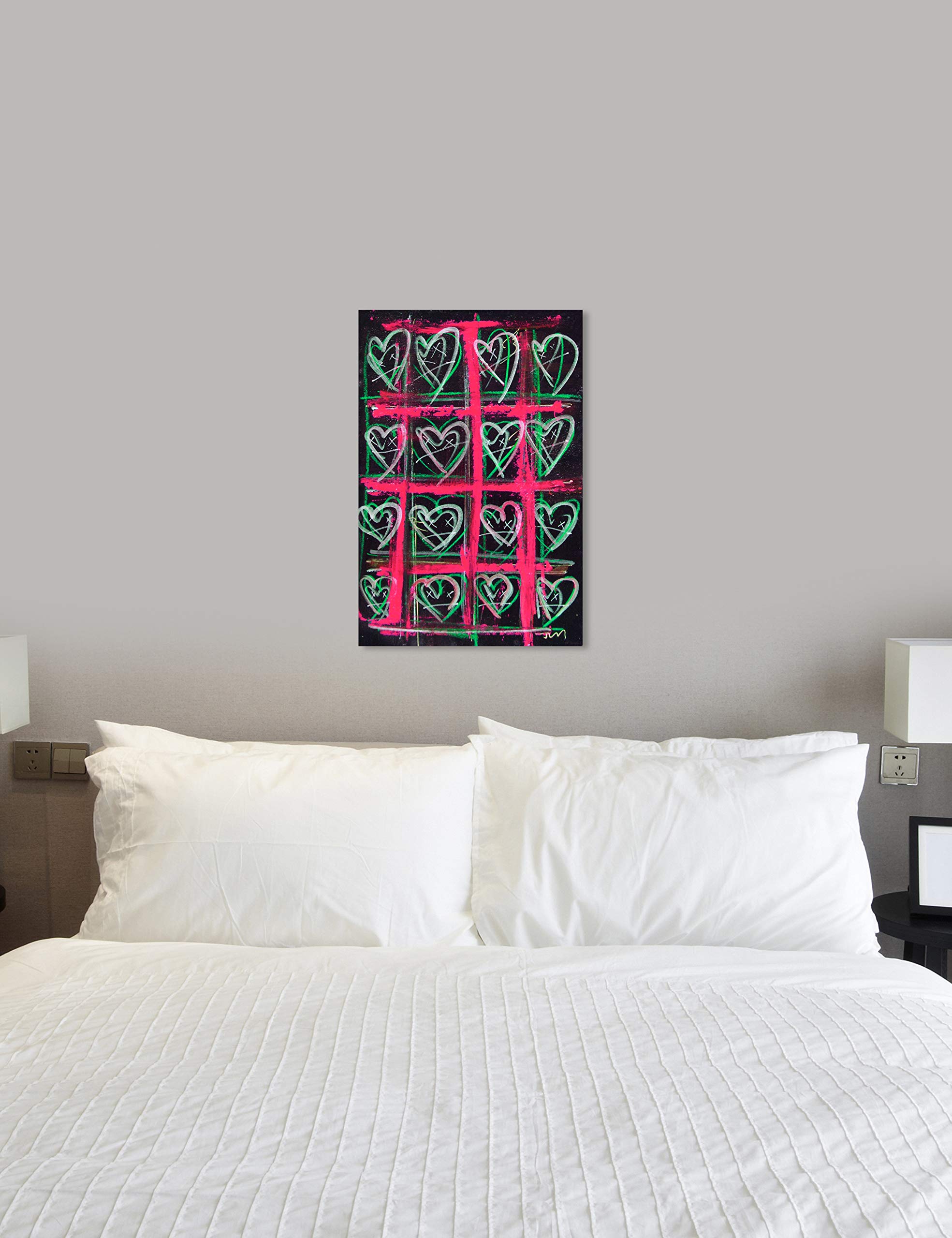 Oliver Gal Artist Co. 'Vermelho' Fashion Glam Wall Art Canvas Print - 24x36 Inch Pink & Black Home Decor for Living Room, Bedroom & Office