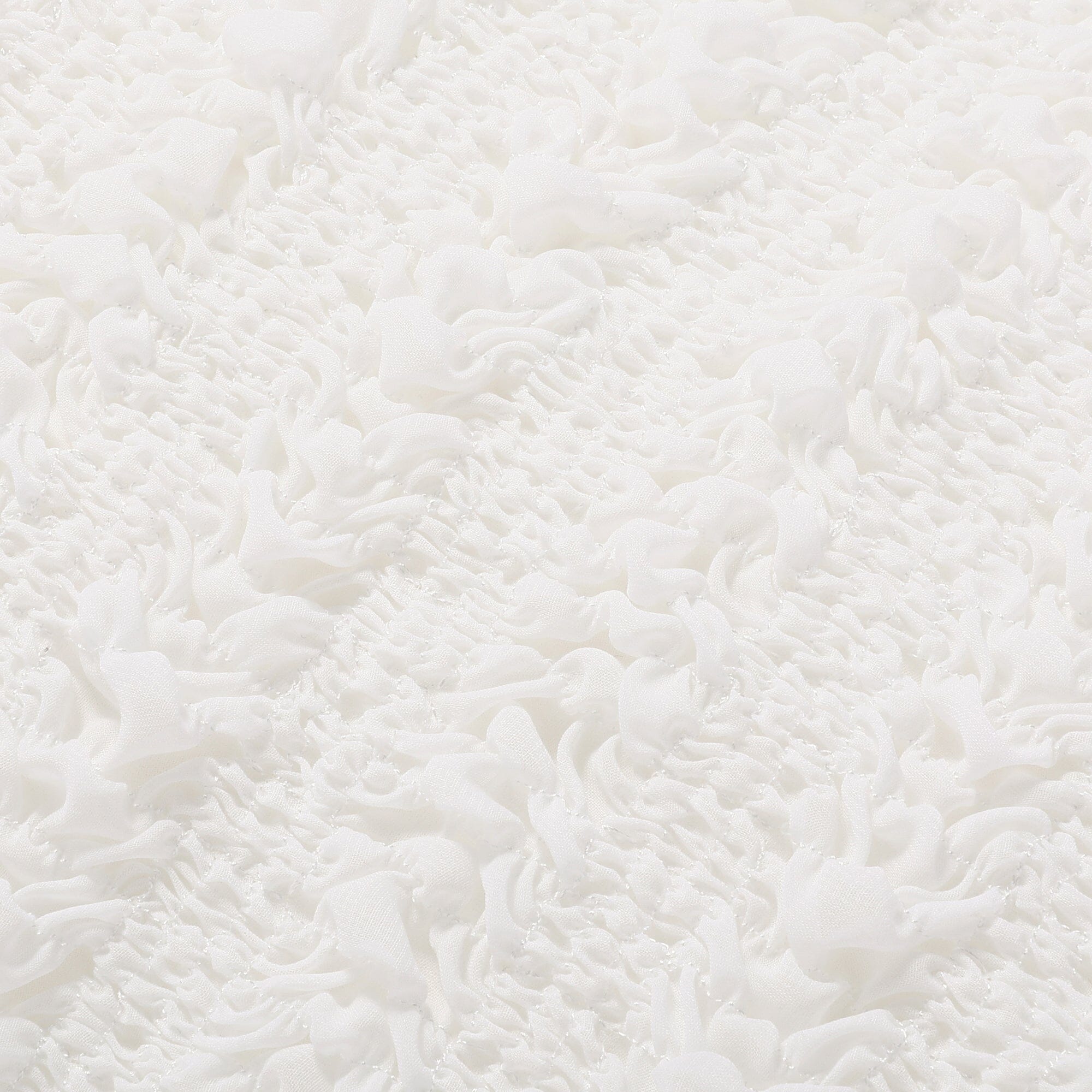 100% White Chiffon Gather Cushion Cover - Elegant Home Decor for Sofa, Bed & Living Room