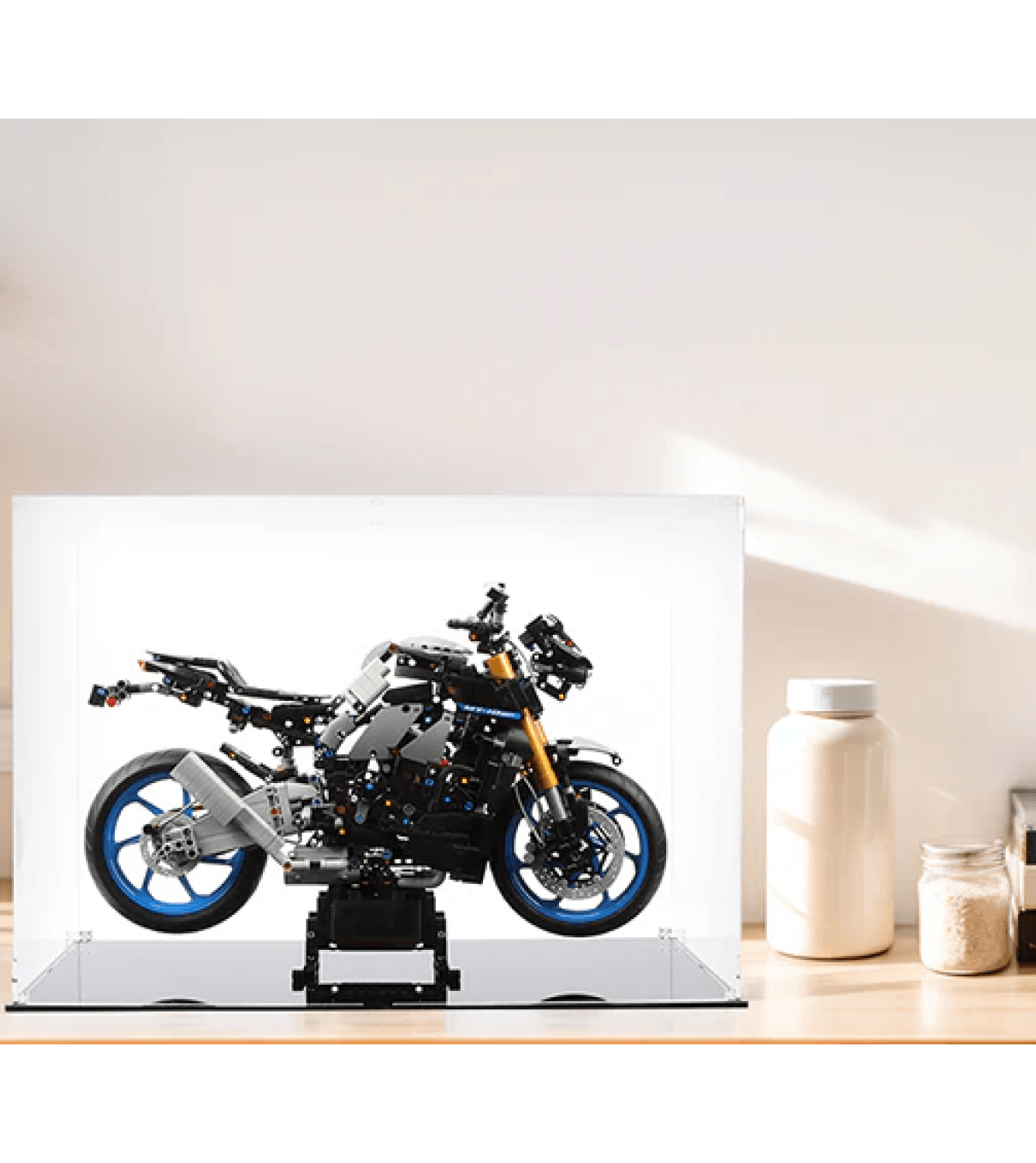 LEGO Yamaha MT-10 SP 42159 Motorcycle Display Case - Premium Acrylic Showcase for Collectible Model Bikes | Perfect for Home, Office & Gift Giving