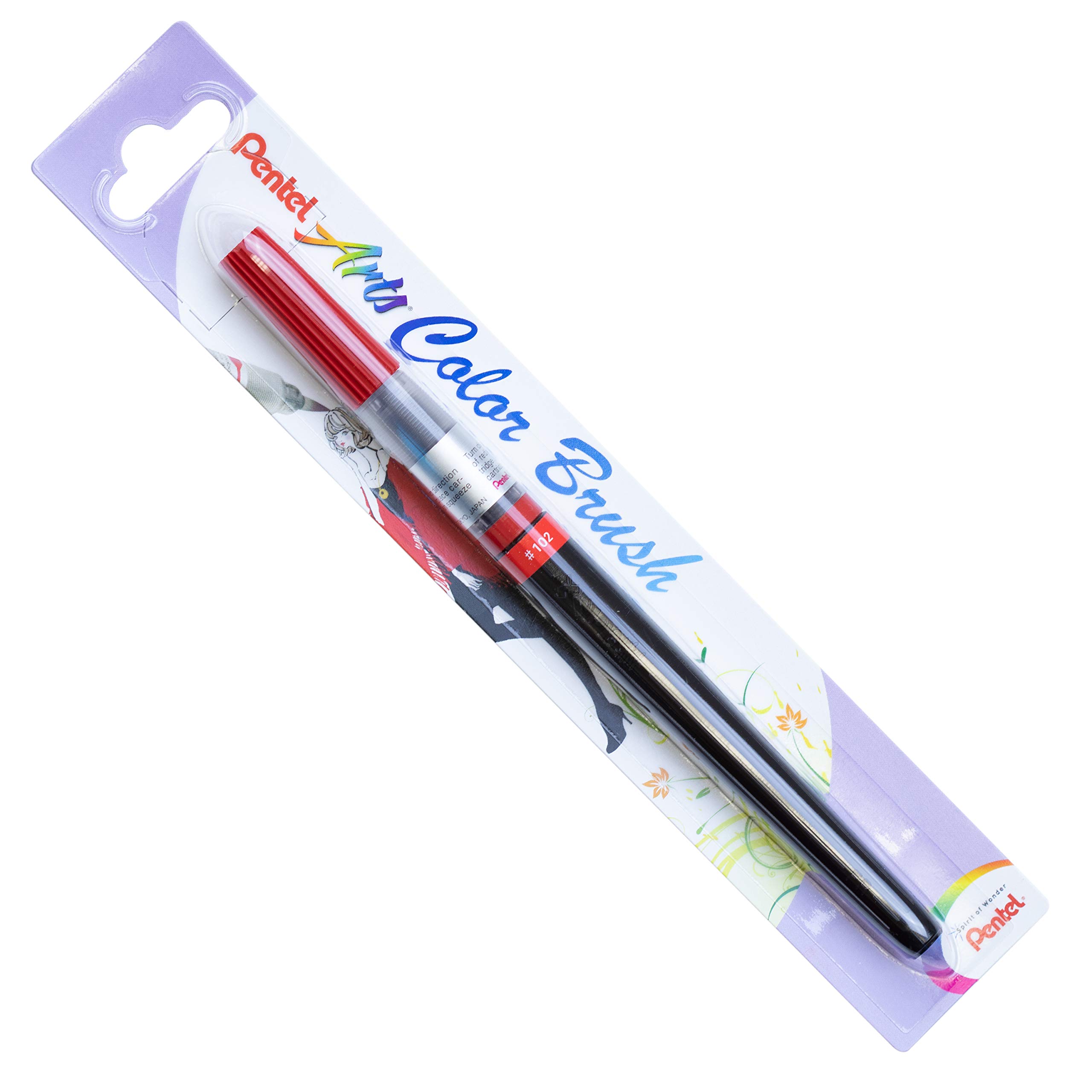 Pentel XGFL-102 Red Artist Brush - Professional Watercolor & Acrylic Painting Brush for Artists, Students & Hobbyists - Perfect for Canvas, Paper & Mixed Media Art Projects