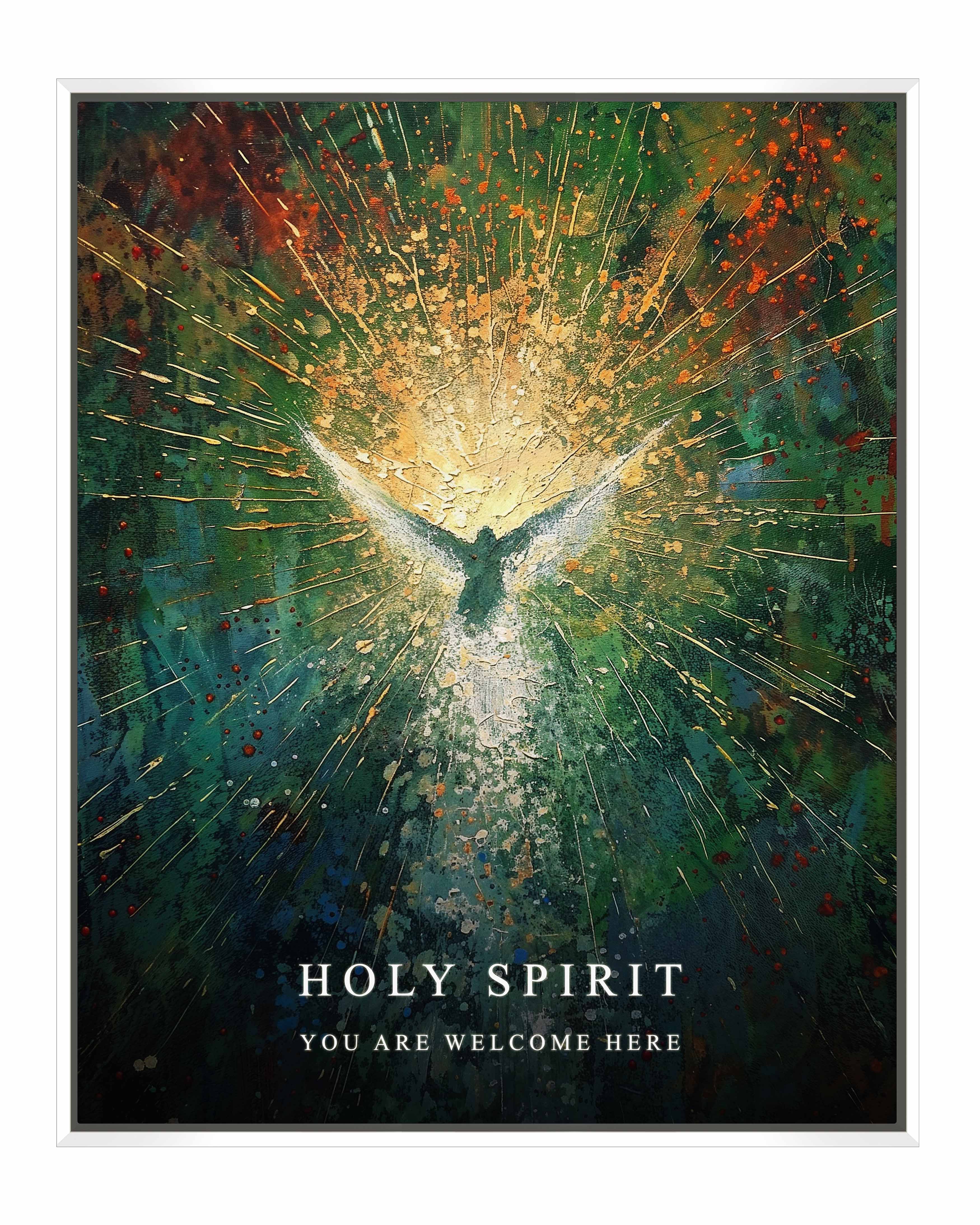 Holy Spirit Gallery Wrapped Canvas - Religious Wall Art Decor for Home, Church & Office - Inspirational Christian Canvas Painting for Living Room, Bedroom & Worship Spaces
