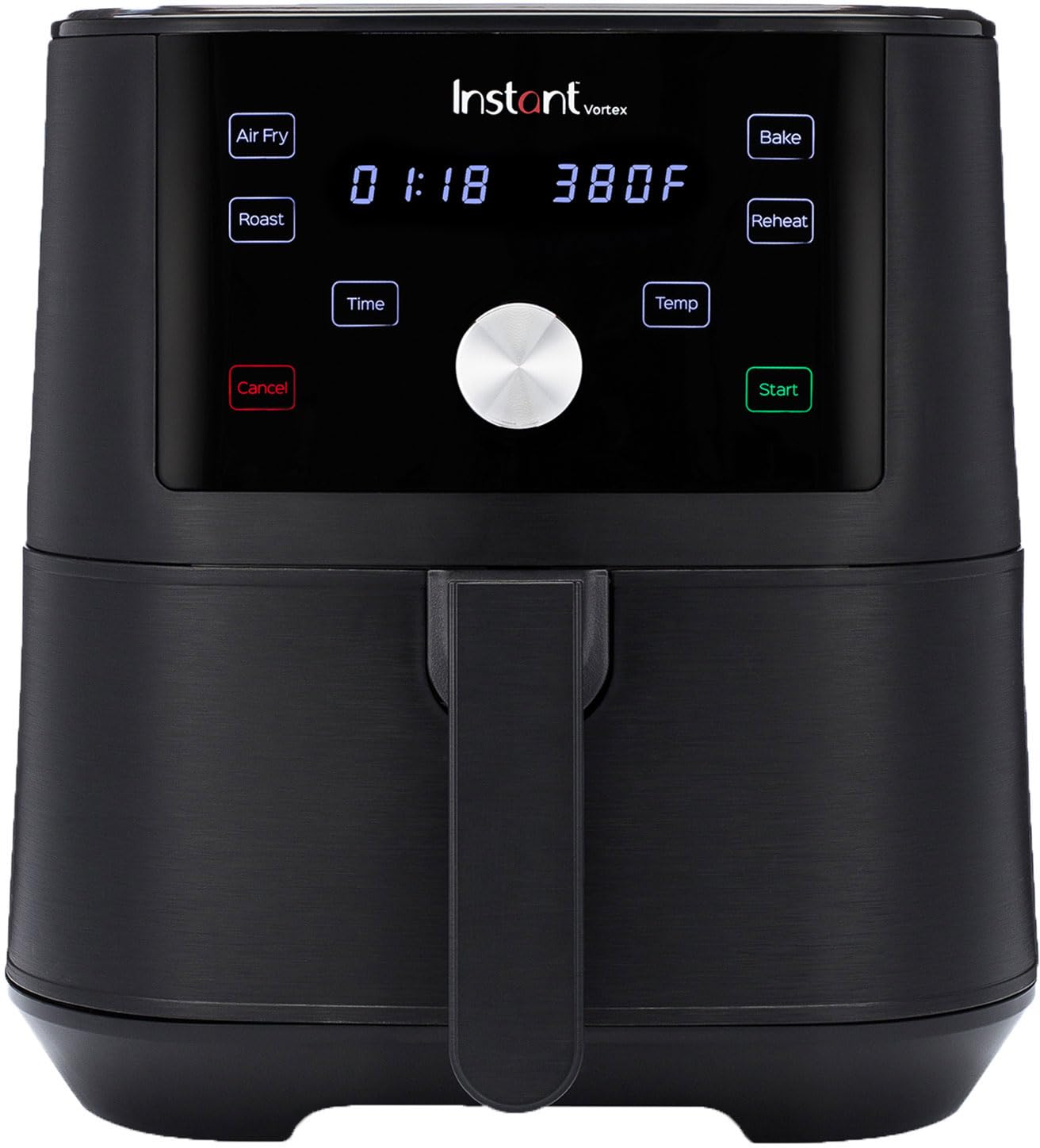 Instant Pot Vortex 4-in-1 Air Fryer 1650W, 3.7L - Healthy Hot Air Frying, Baking, Roasting & Food Warmer with Roasting Dish & Mini Oven | Perfect for Quick Meals, Family Dinners & Healthy Cooking (Black)