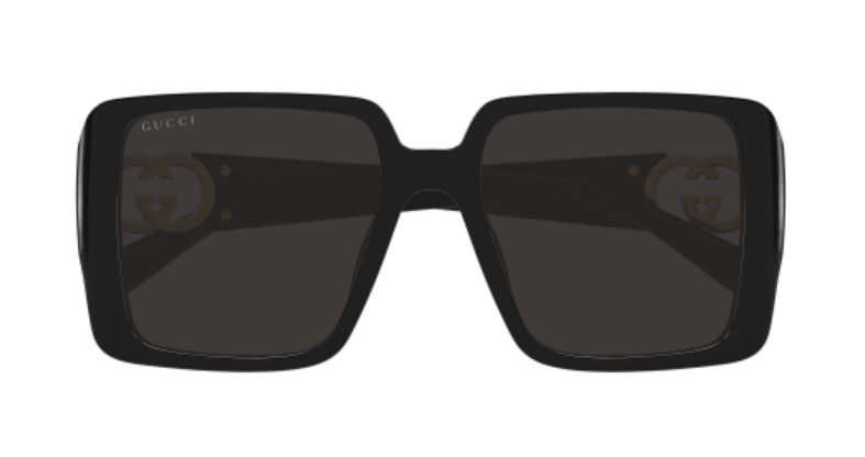 Gucci GG1692S 001 Black/Grey Oversized Square Women's Sunglasses - Luxury Fashion Sunglasses for Women, UV Protection, Trendy Square Frame - Perfect for Beach, Driving & Outdoor Activities