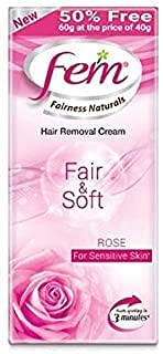 Fairness Naturals Fair Fem Hair Removal Cream - Pack of 4 for Smooth, Hair-Free Skin - Perfect for Legs, Arms, Bikini Line & Underarms at Home